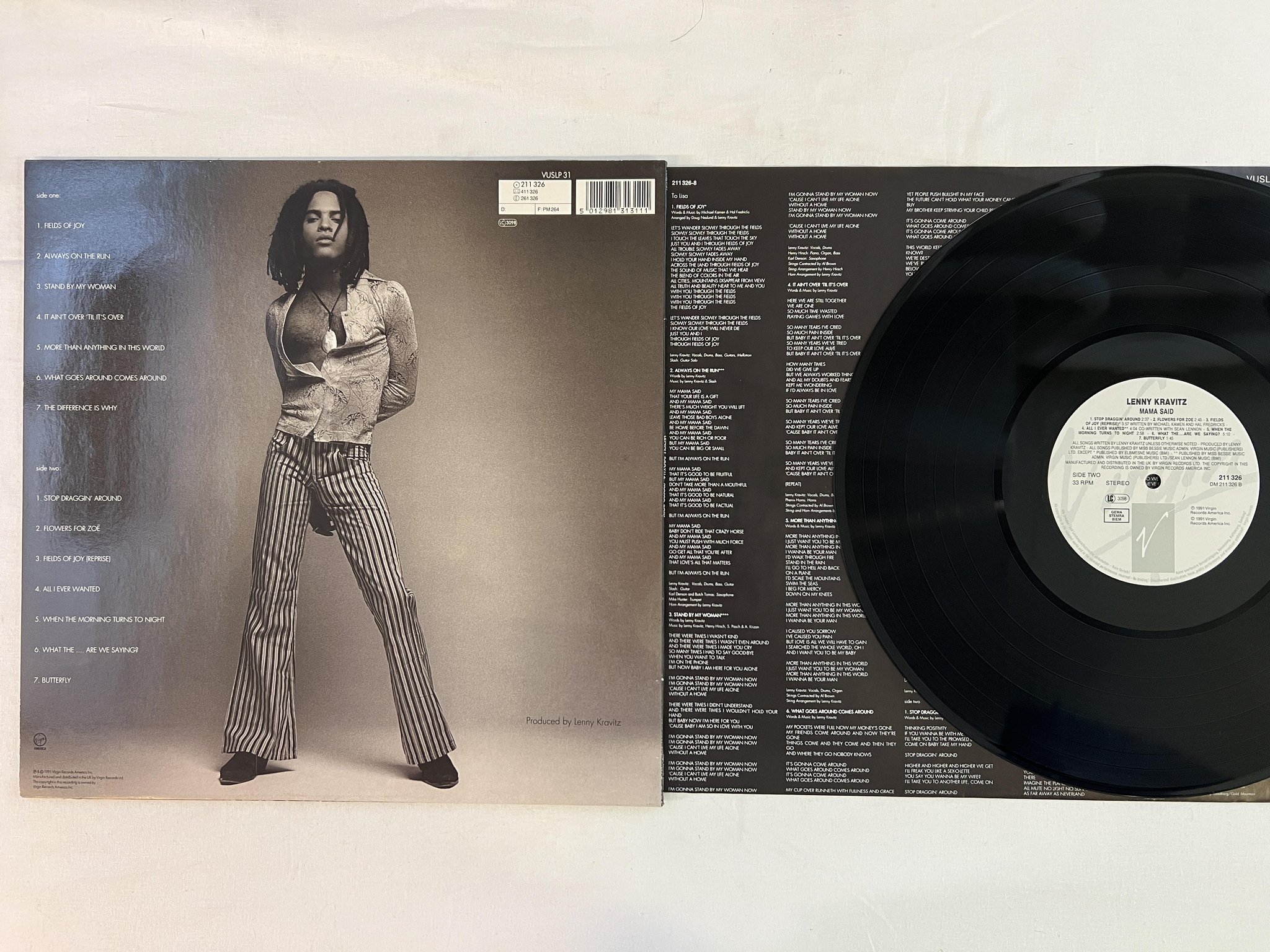 Omslagsbild för skivan LENNY KRAVITZ mama said LP -91 VIRGIN 211 326