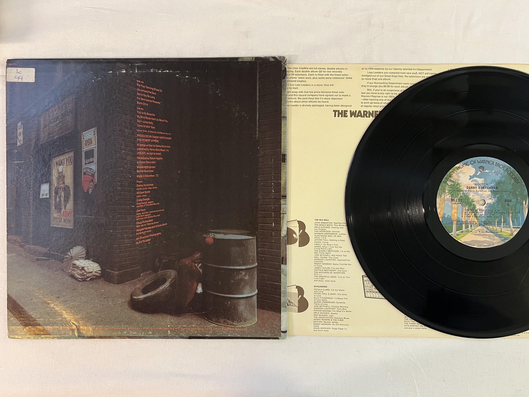 Omslagsbild för skivan DANNY KORTCHMAR kootch LP -73 WARNER BS 2711