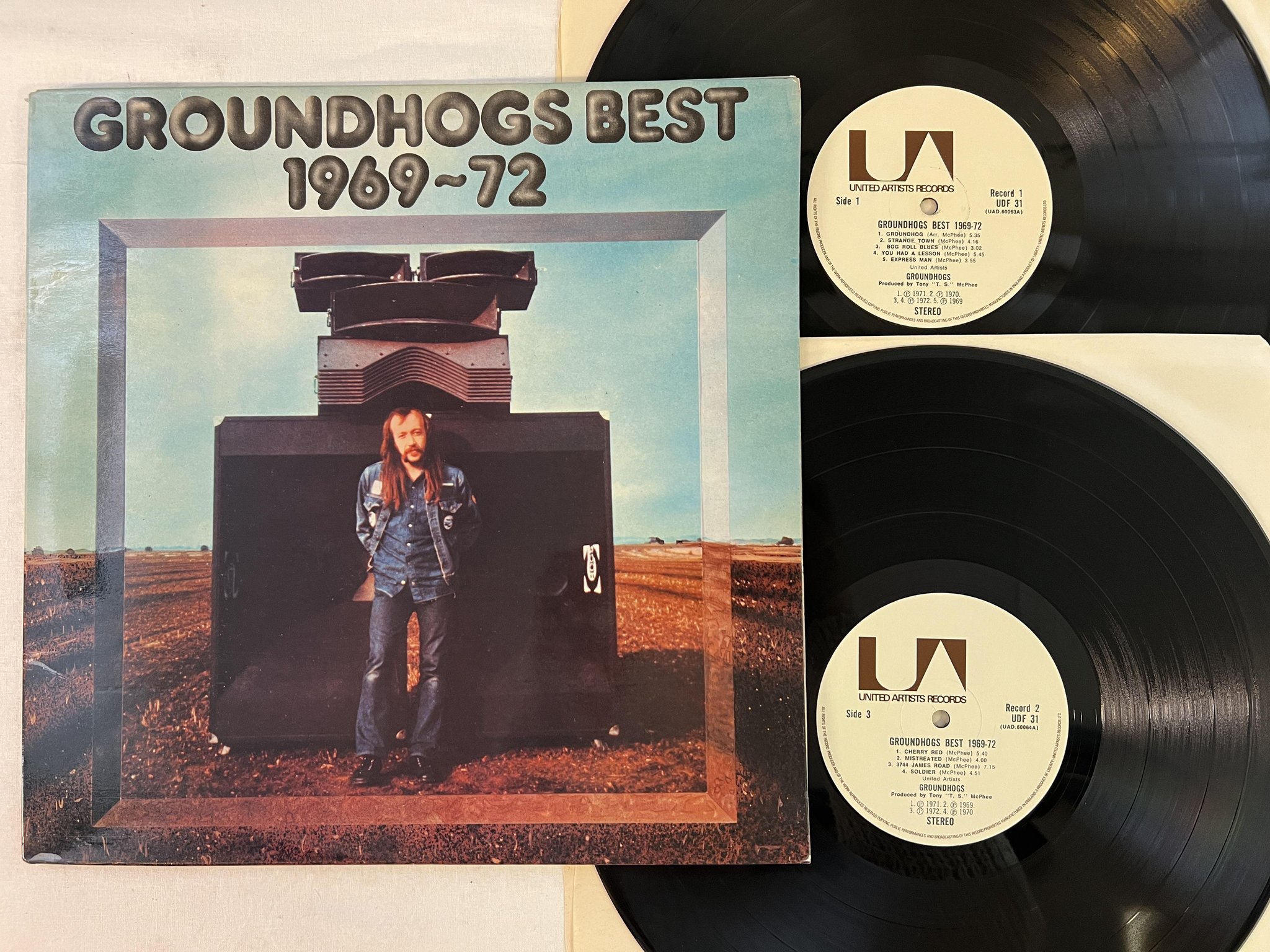 Omslagsbild för skivan GROUNDHOGS best 1969-72 2xLP -74 UK UNITED ARTITS UDF 31