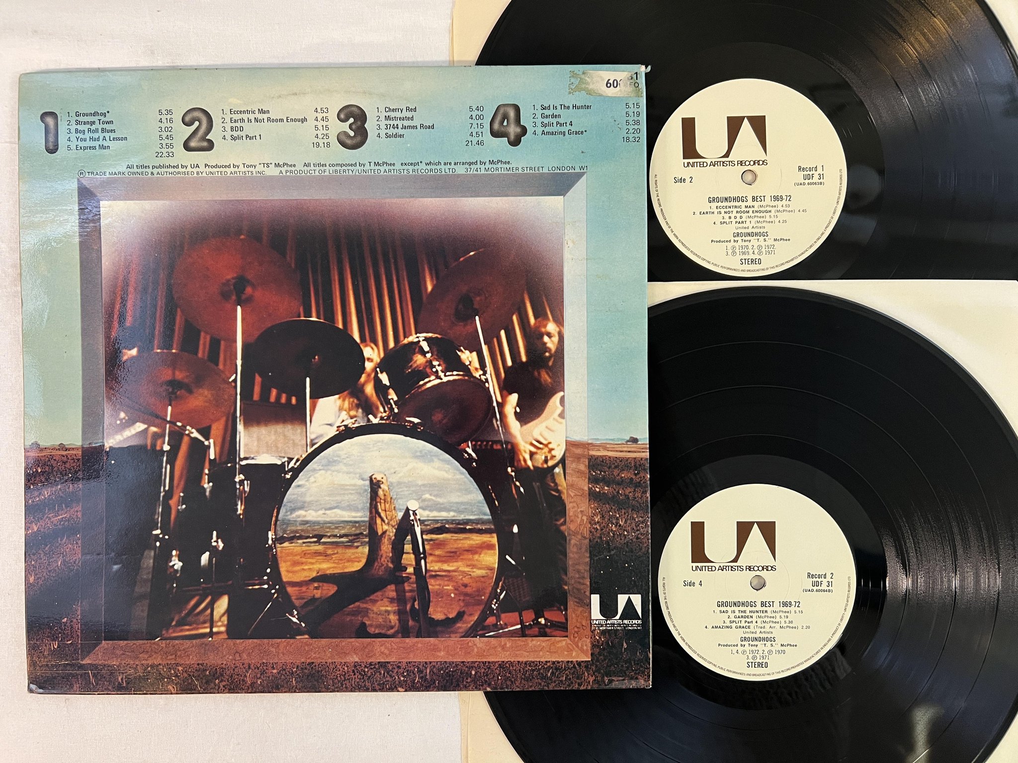 Omslagsbild för skivan GROUNDHOGS best 1969-72 2xLP -74 UK UNITED ARTITS UDF 31