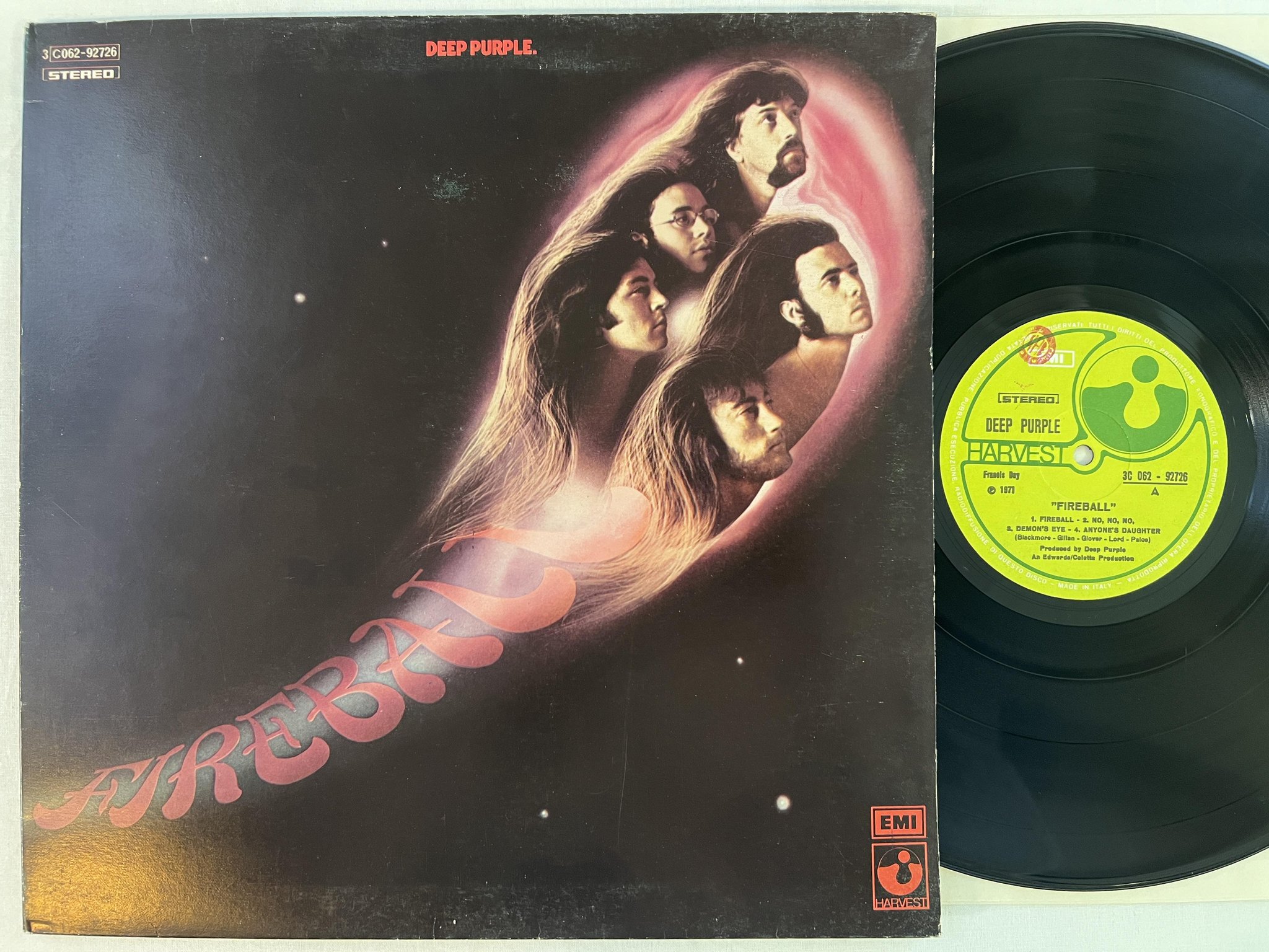 Omslagsbild för skivan DEEP PURPLE fire ball LP Ita HARVEST 3C 062 92726
