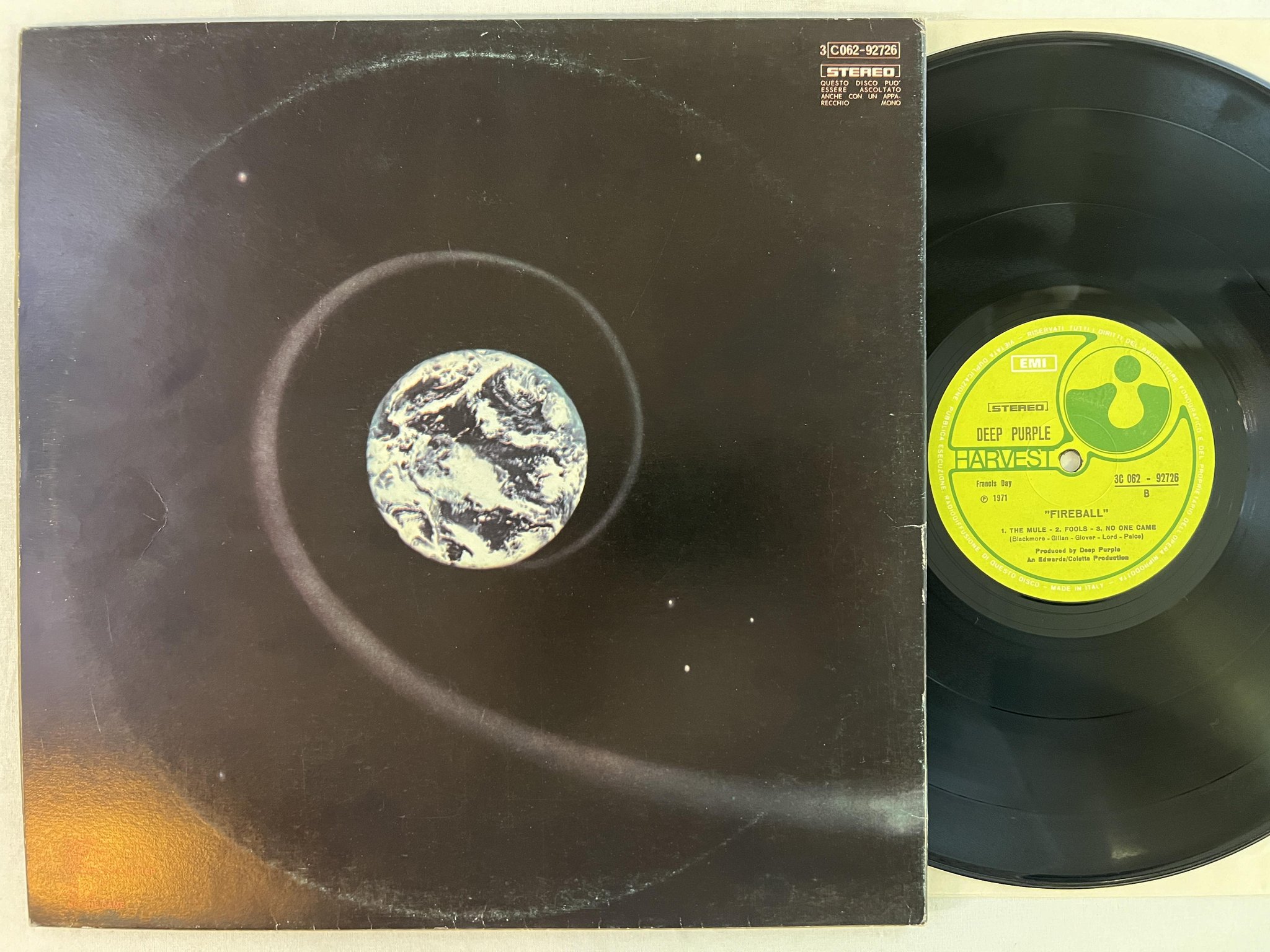 Omslagsbild för skivan DEEP PURPLE fire ball LP Ita HARVEST 3C 062 92726