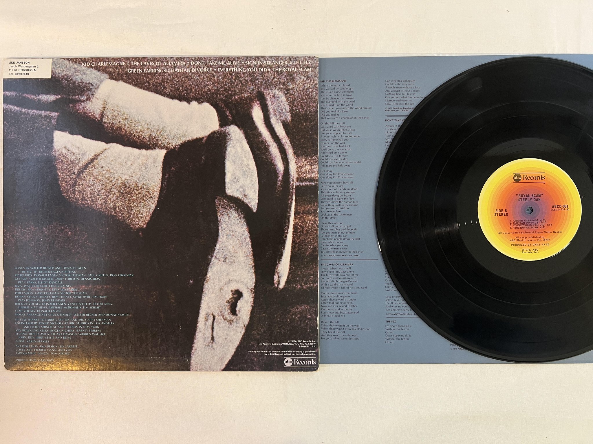 Omslagsbild för skivan STEELY DAN the royal scam LP -76 US ABC ABCD 931