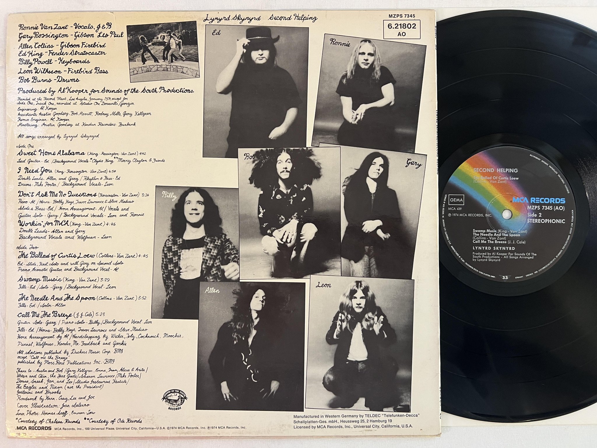 Omslagsbild för skivan LYNYRD SKYNYRD second helping LP -74 Ger MCA MZPS 7345 (AO)