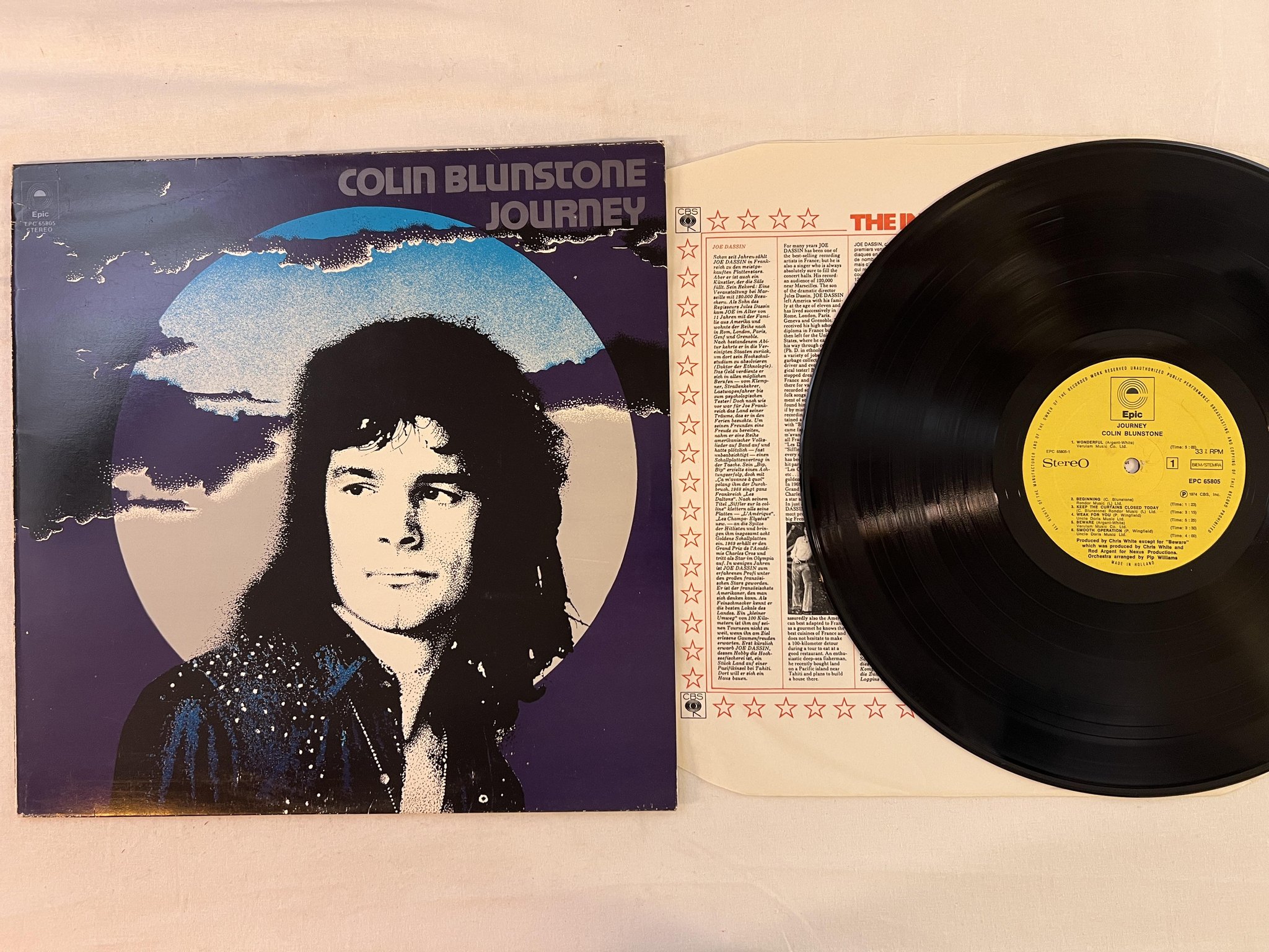 Omslagsbild för skivan COLIN BLUNTSTONE journey LP -74 EPIC EPC 65805