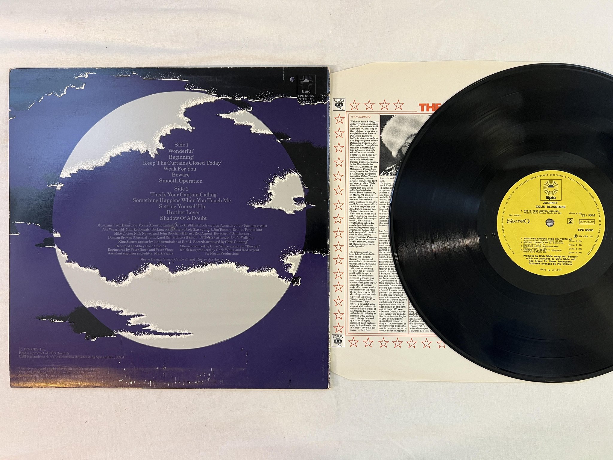 Omslagsbild för skivan COLIN BLUNTSTONE journey LP -74 EPIC EPC 65805