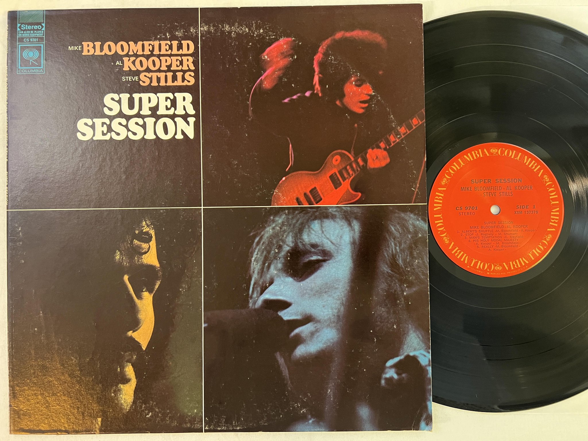 Omslagsbild för skivan BLOOMFIELD KOOPER STILLS super session LP US COLUMBIA CS 9701