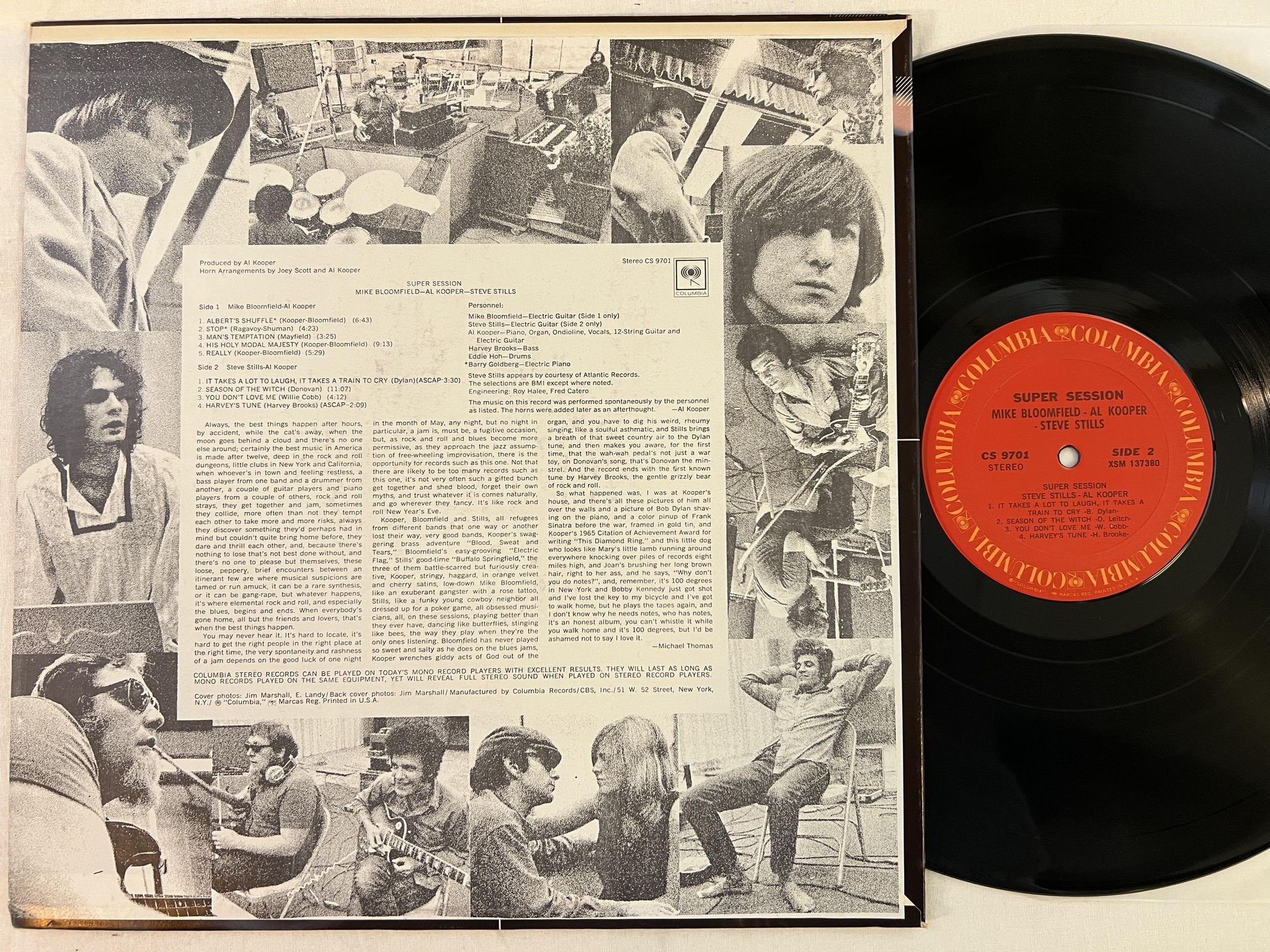 Omslagsbild för skivan BLOOMFIELD KOOPER STILLS super session LP US COLUMBIA CS 9701