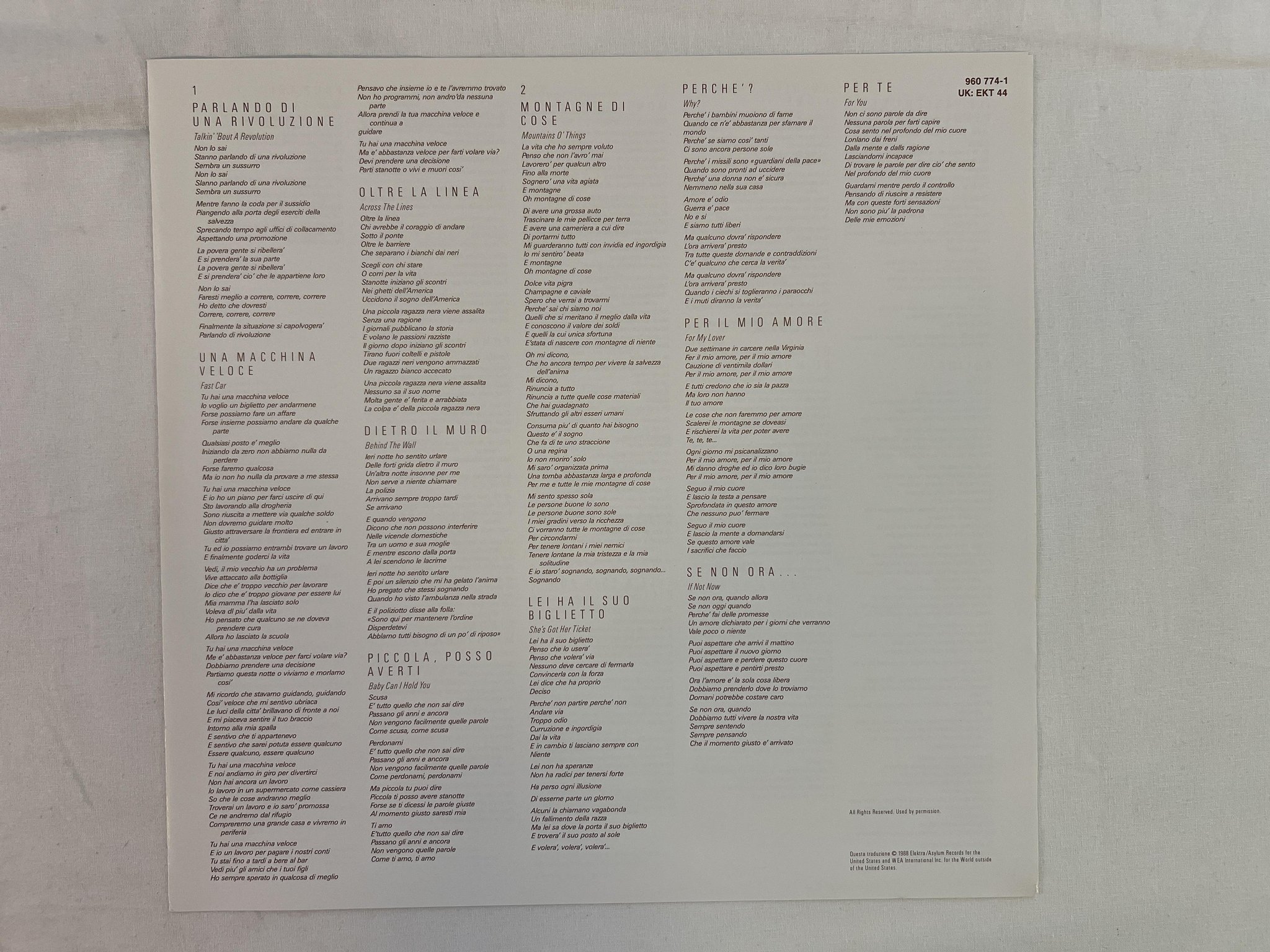 Omslagsbild för skivan TRACY CHAPMAN s/t LP -88 Ger ELEKTRA 960774-1