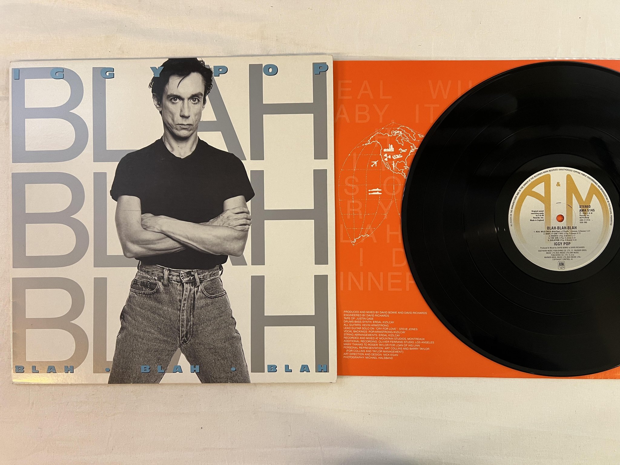 Omslagsbild för skivan IGGY POP blah-blah-blah LP -86 UK A&M AMA 5145