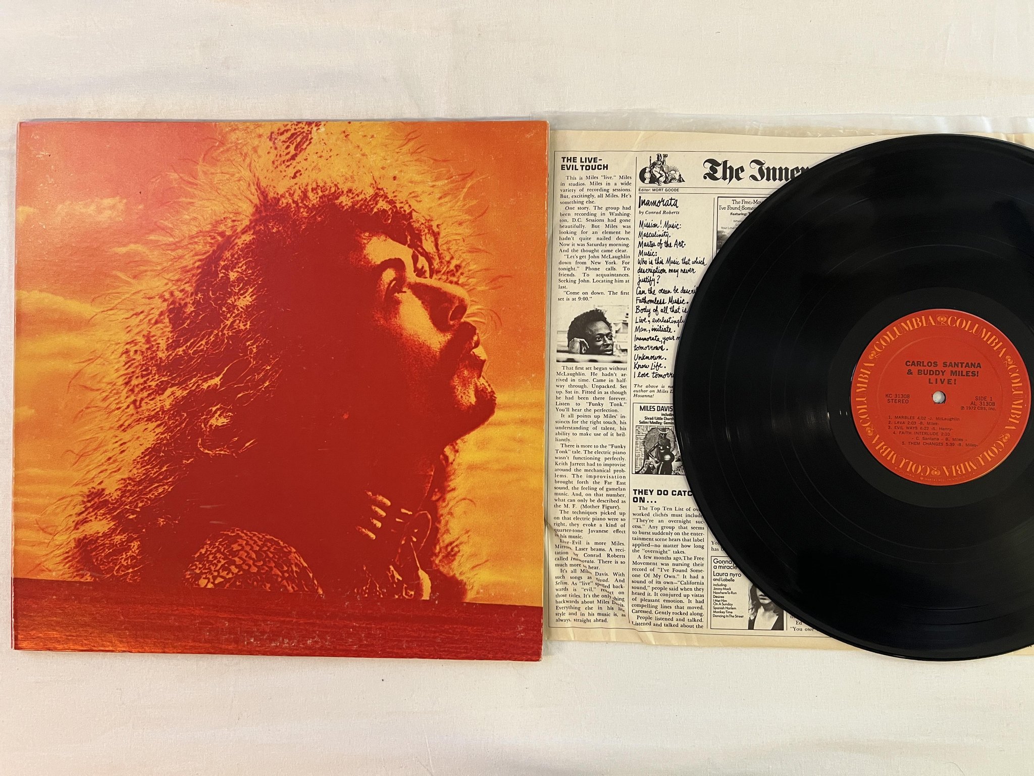 Omslagsbild för skivan SANTANA & BUDDY MILES live! LP -72 US COLUMBIA KC 31308