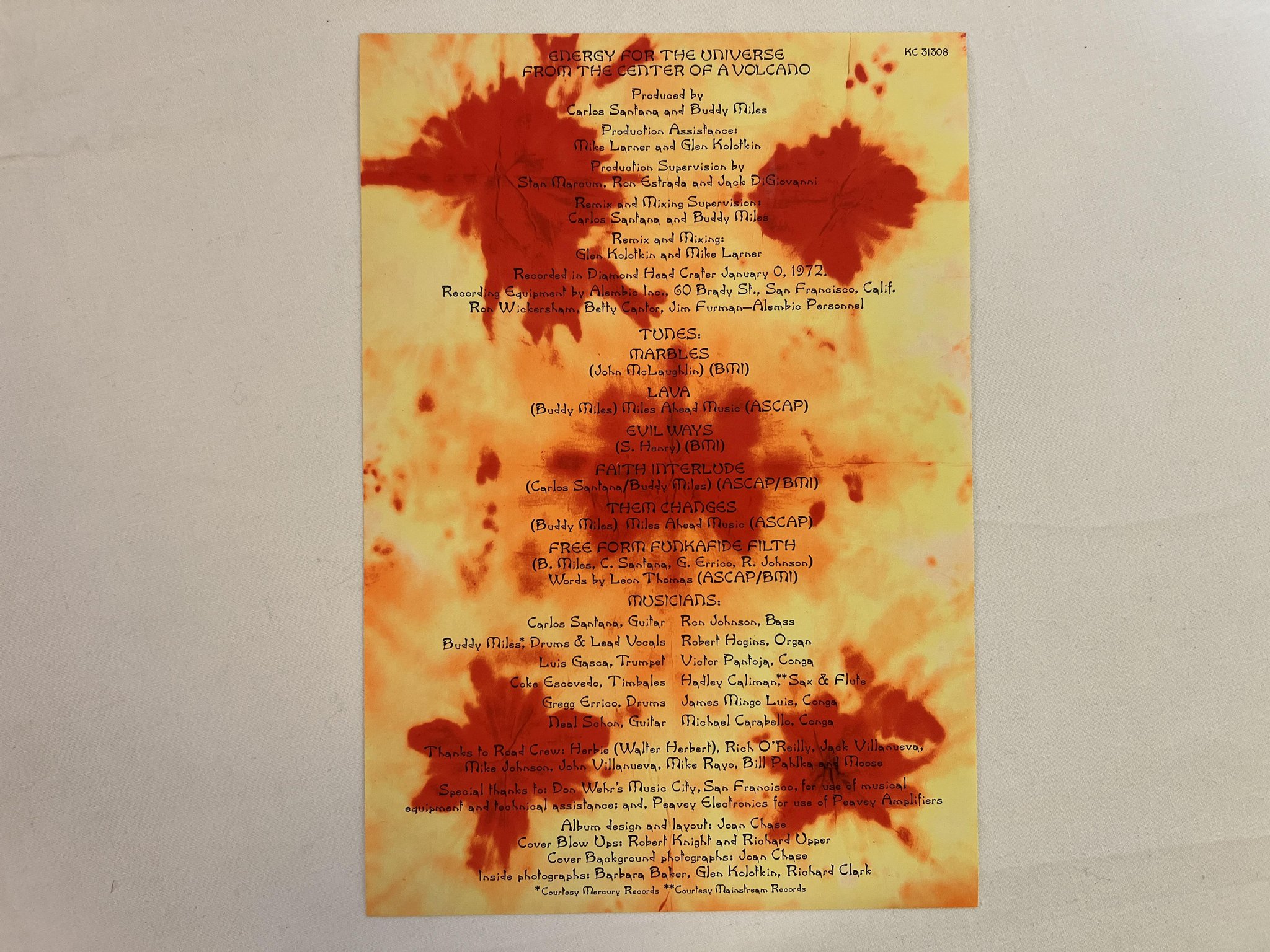 Omslagsbild för skivan SANTANA & BUDDY MILES live! LP -72 US COLUMBIA KC 31308