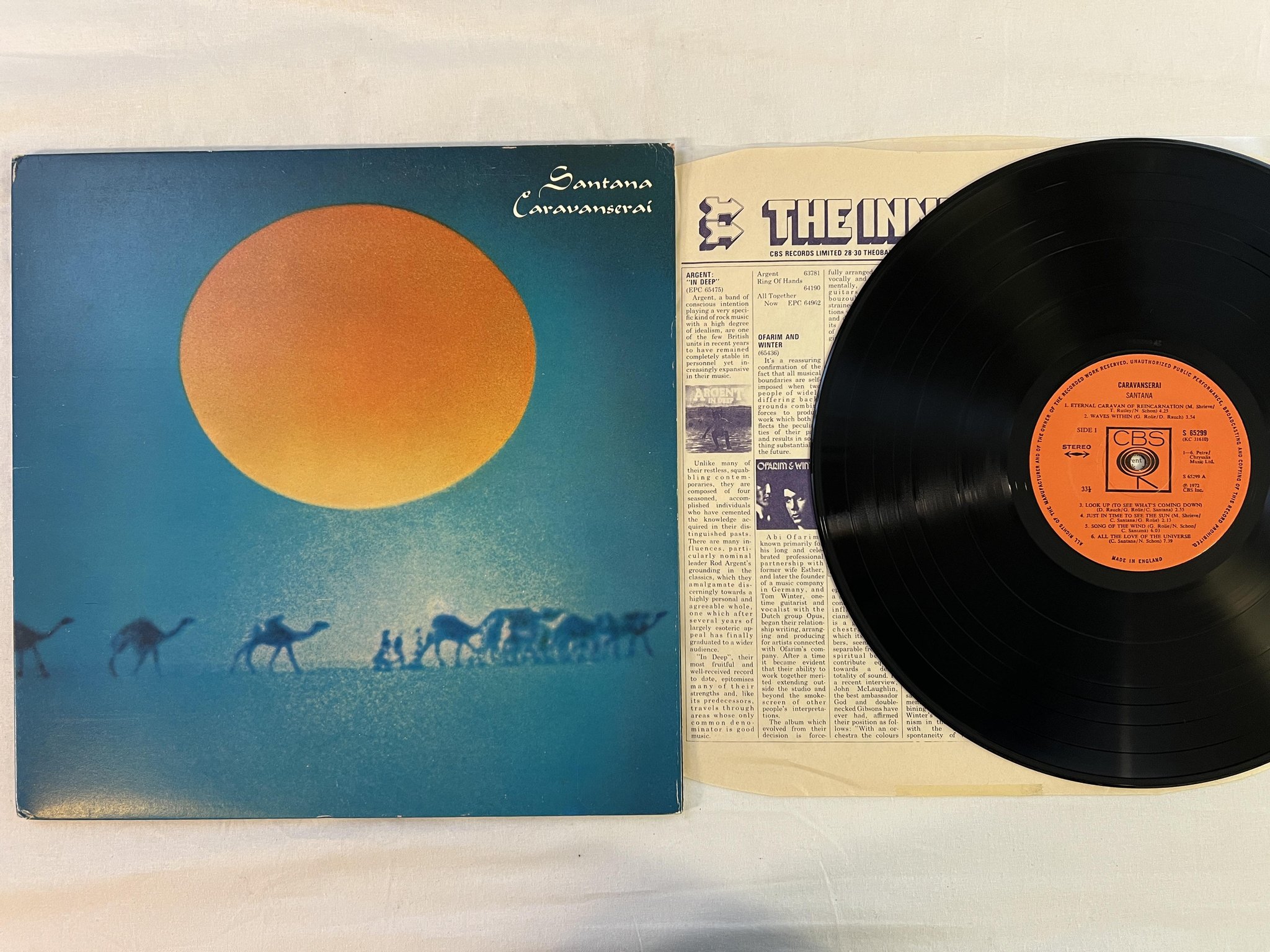 Omslagsbild för skivan SANTANA caravanserai LP -72 UK CBS S 65299