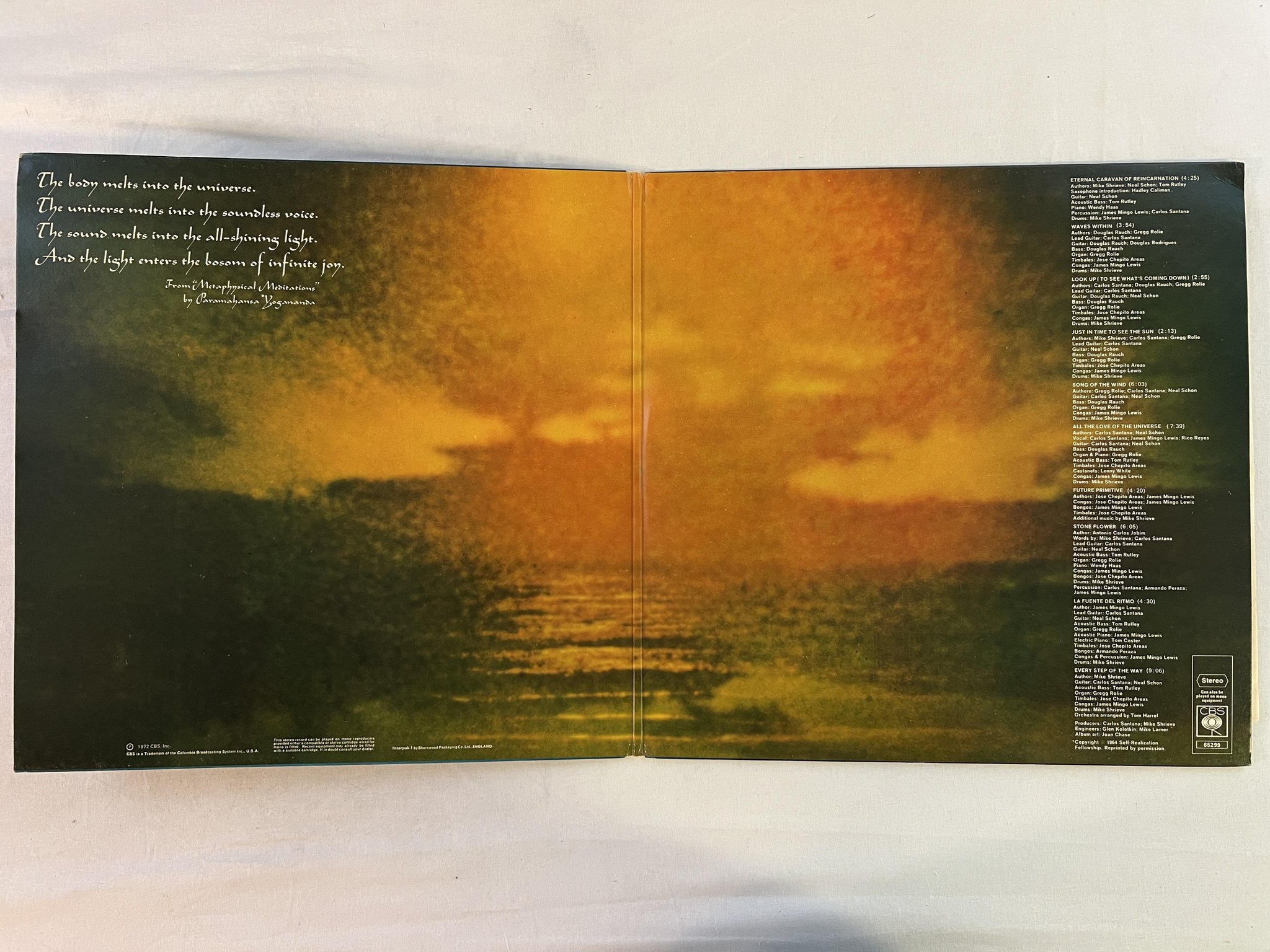 Omslagsbild för skivan SANTANA caravanserai LP -72 UK CBS S 65299