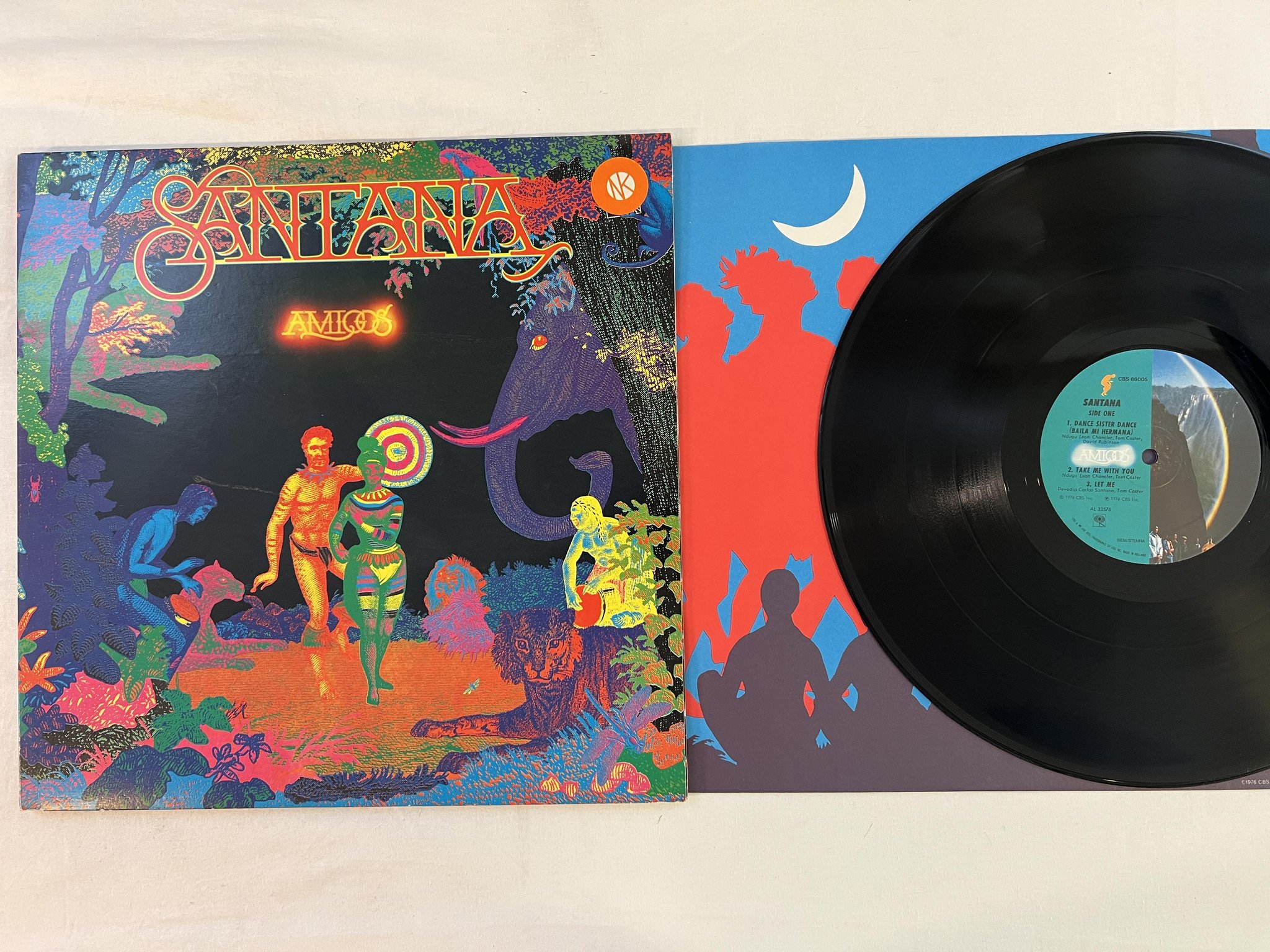 Omslagsbild för skivan SANTANA amigos LP -76 Hol CBS 86005