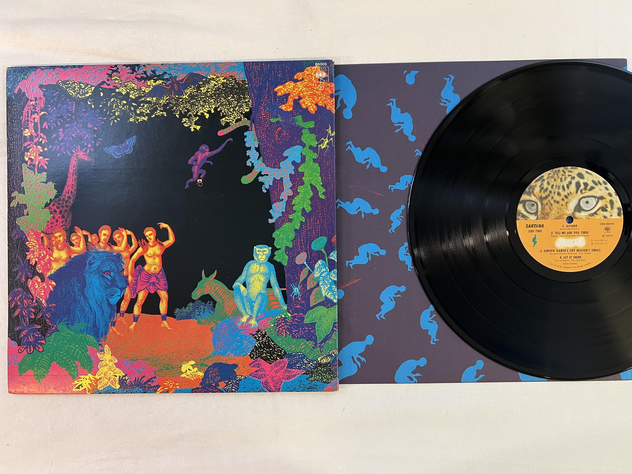 Omslagsbild för skivan SANTANA amigos LP -76 Hol CBS 86005