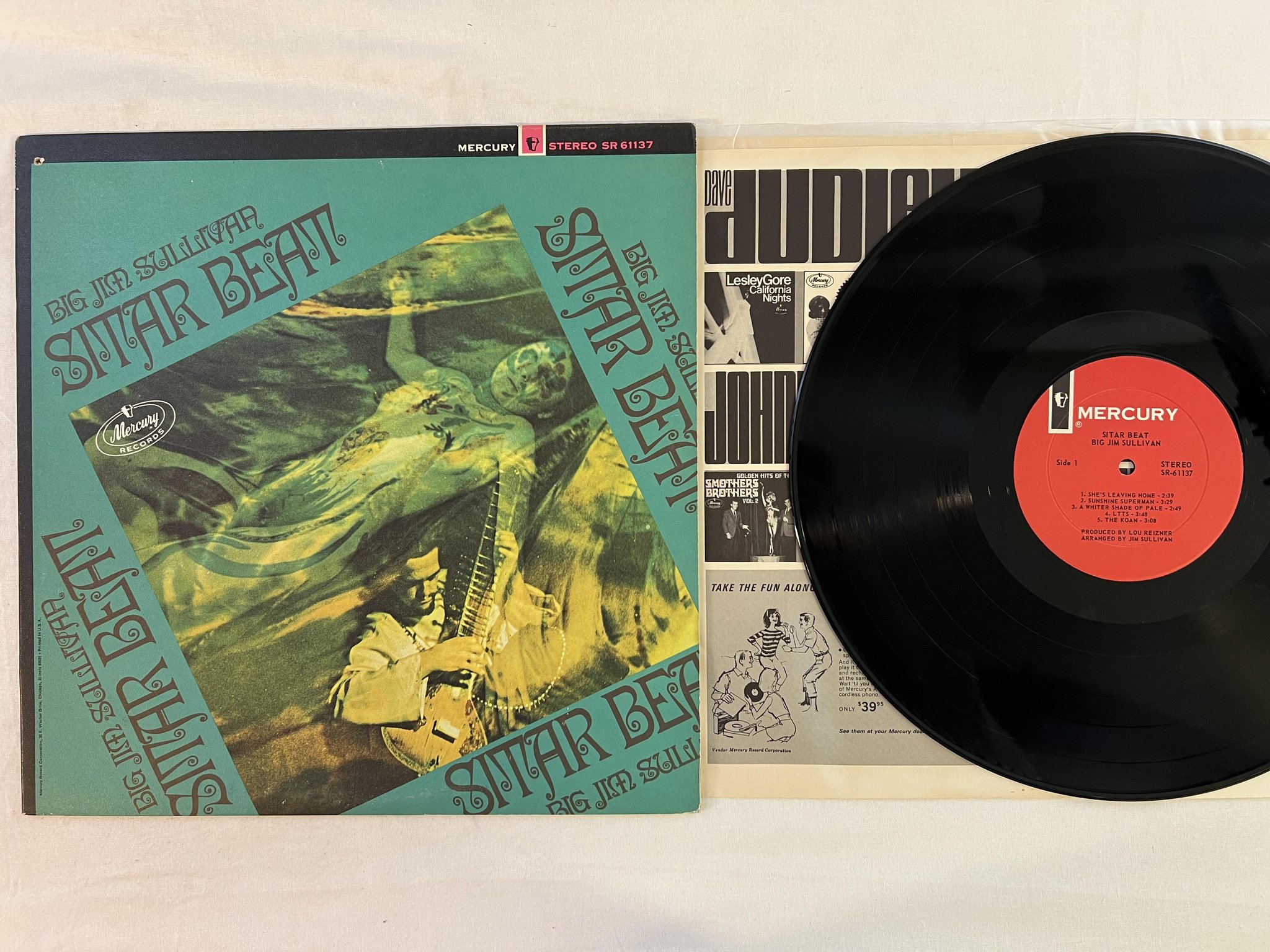 Omslagsbild för skivan BIG JIM SULLIVAN sitar beat LP -68 US MERCURY SR-61137
