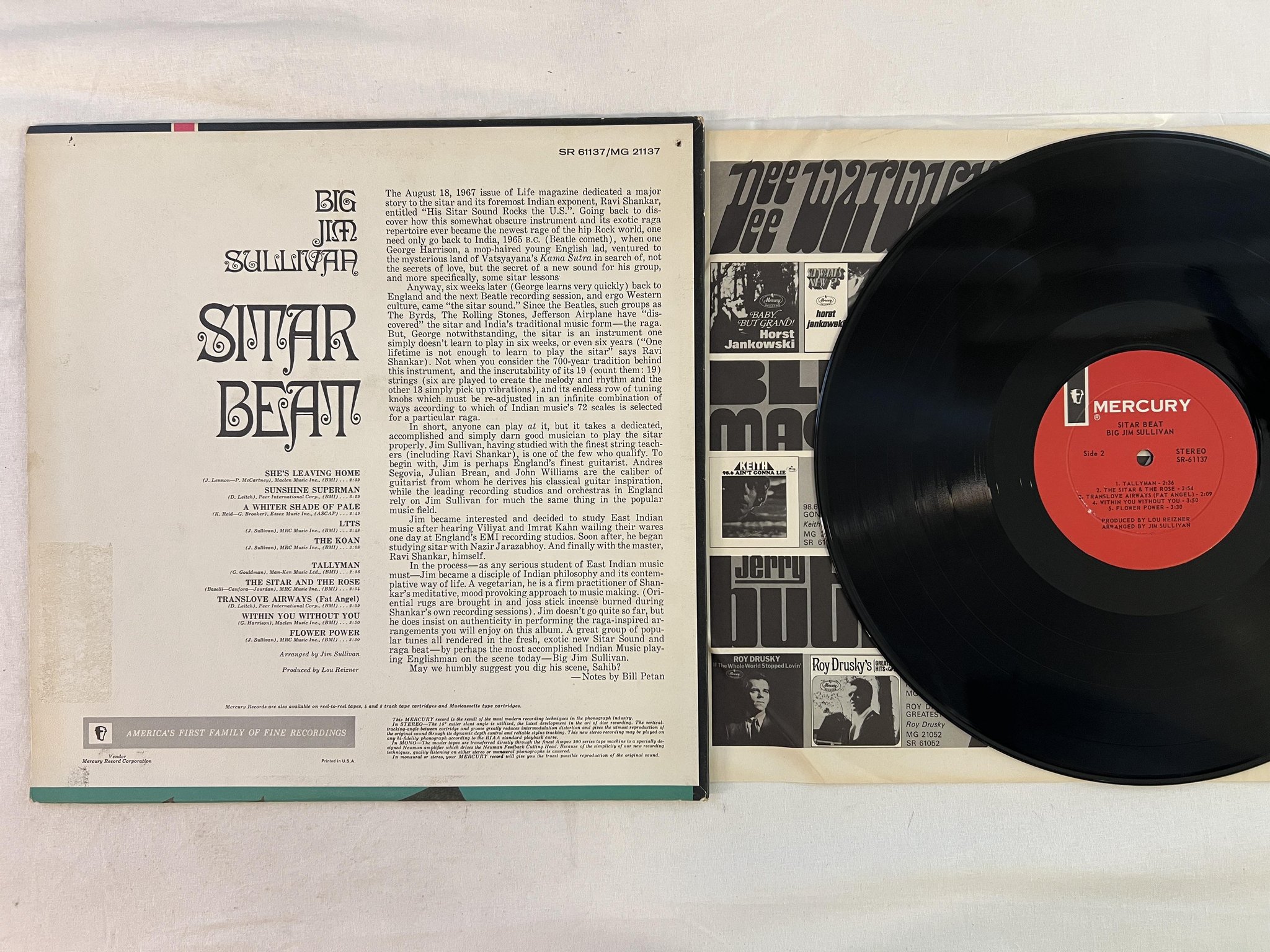 Omslagsbild för skivan BIG JIM SULLIVAN sitar beat LP -68 US MERCURY SR-61137