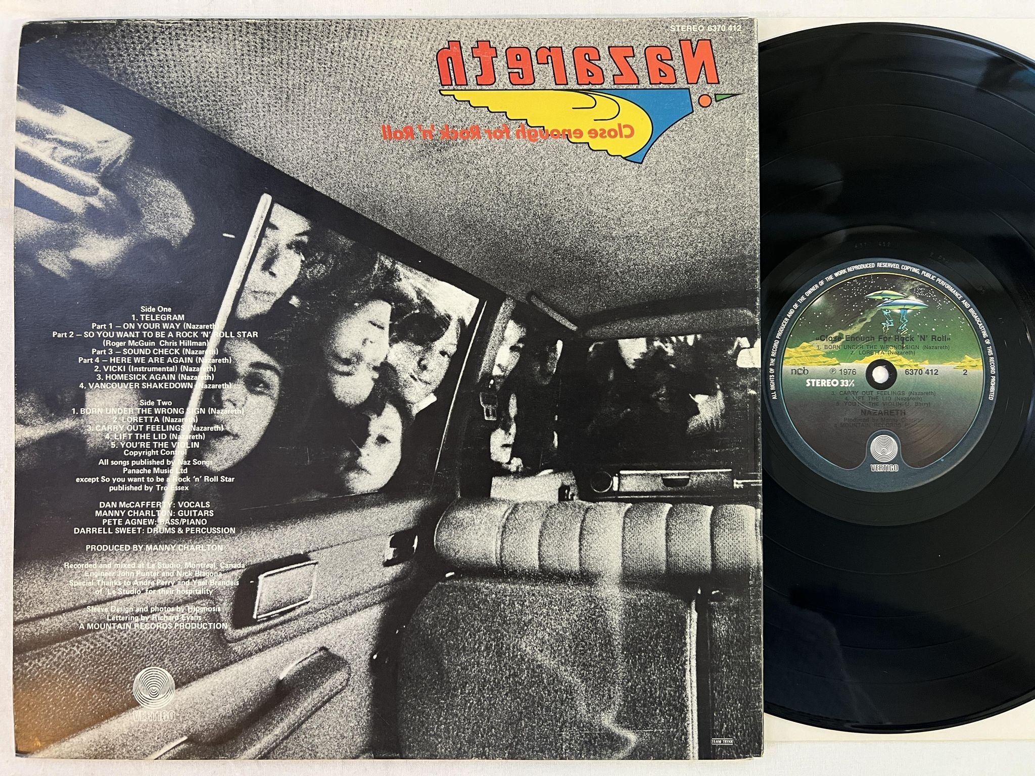 Omslagsbild för skivan NAZARETH Close Enough For Rock 'N' Roll LP -76 ncb VERTIGO 6370 412