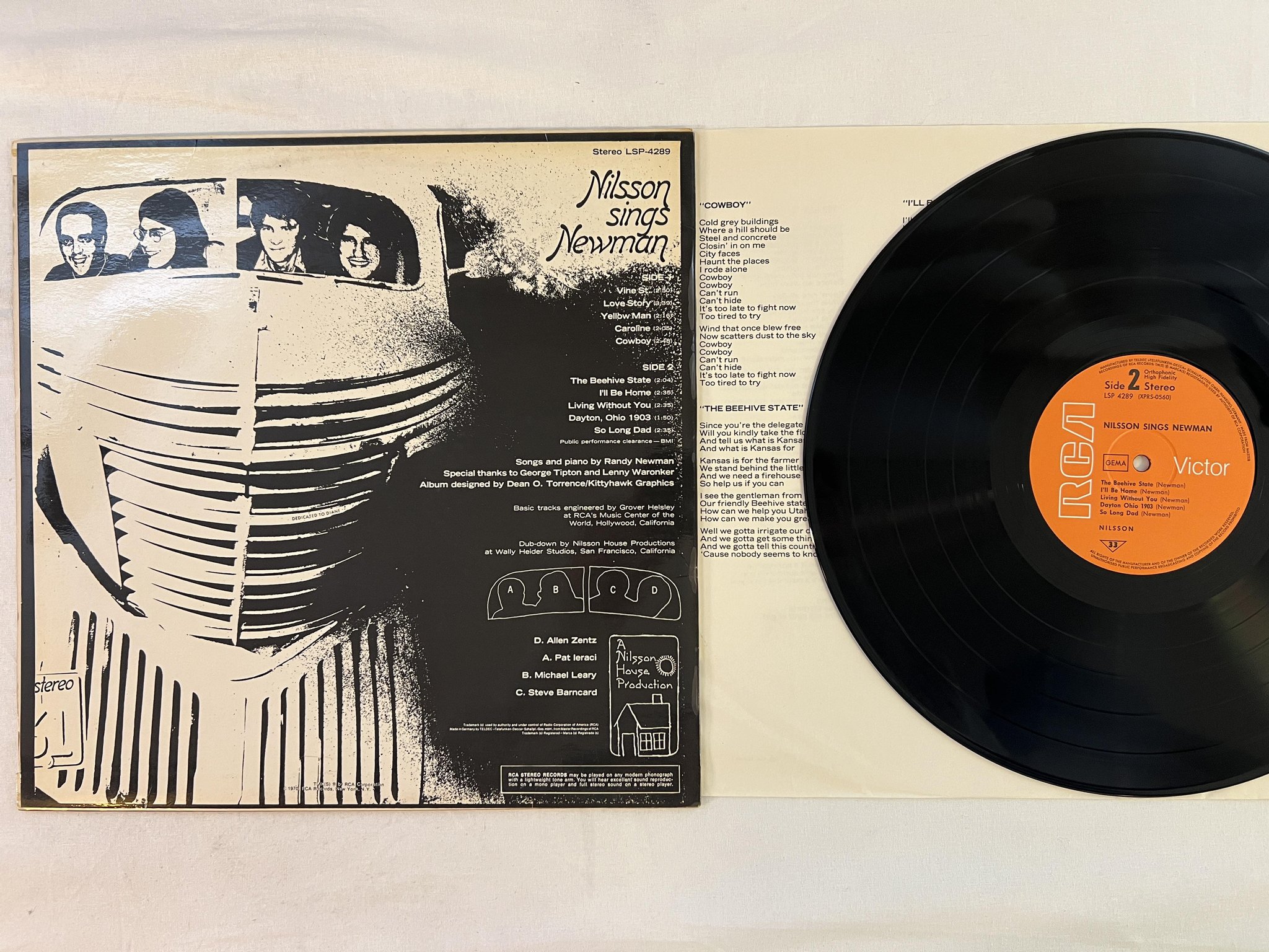 Omslagsbild för skivan NILSSON sings Newman LP Ger RCA LSP 4289