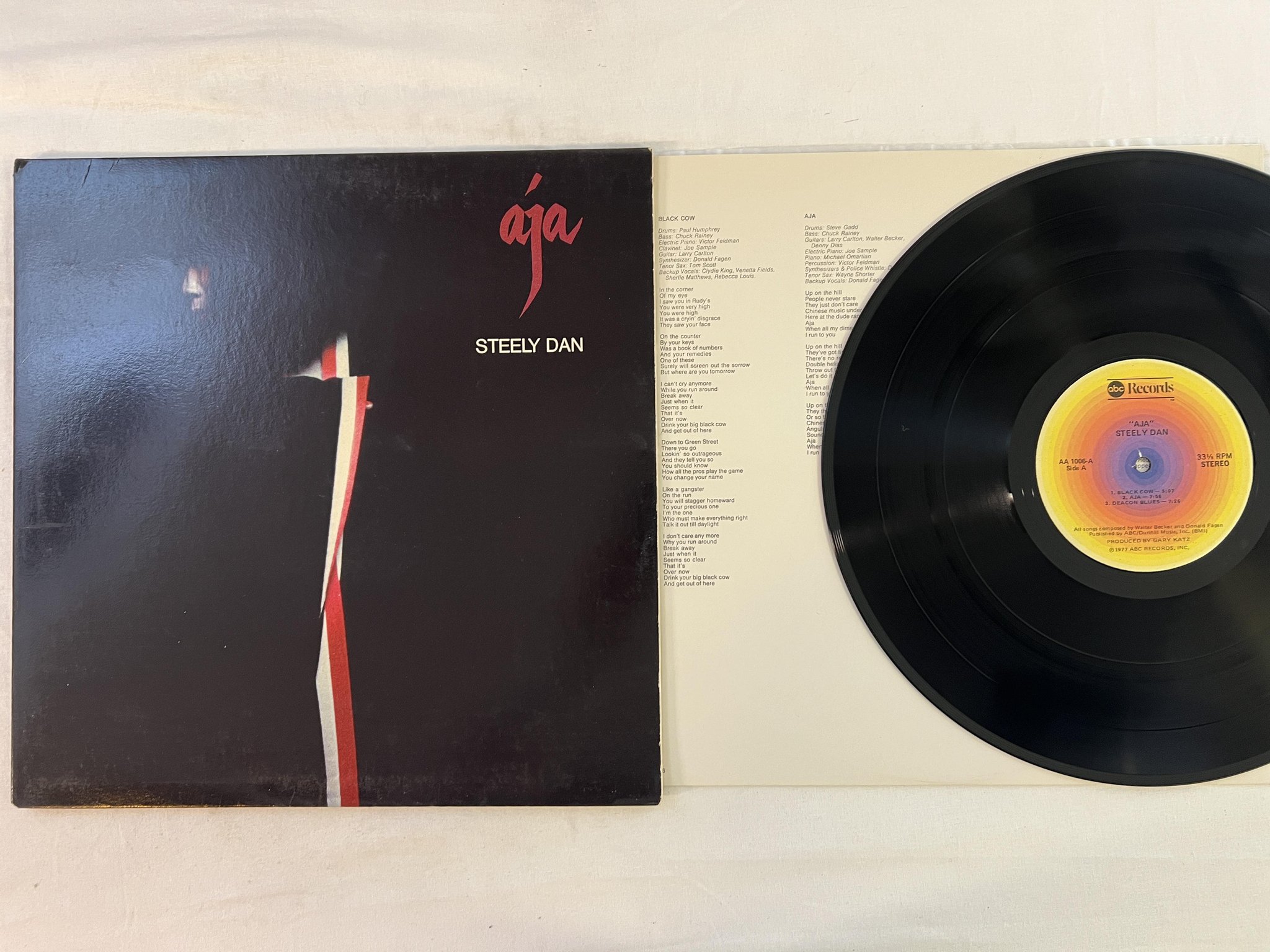 Omslagsbild för skivan STEELY DAN aja LP -77 US ABC AA 1006 *** CLASSIC ***