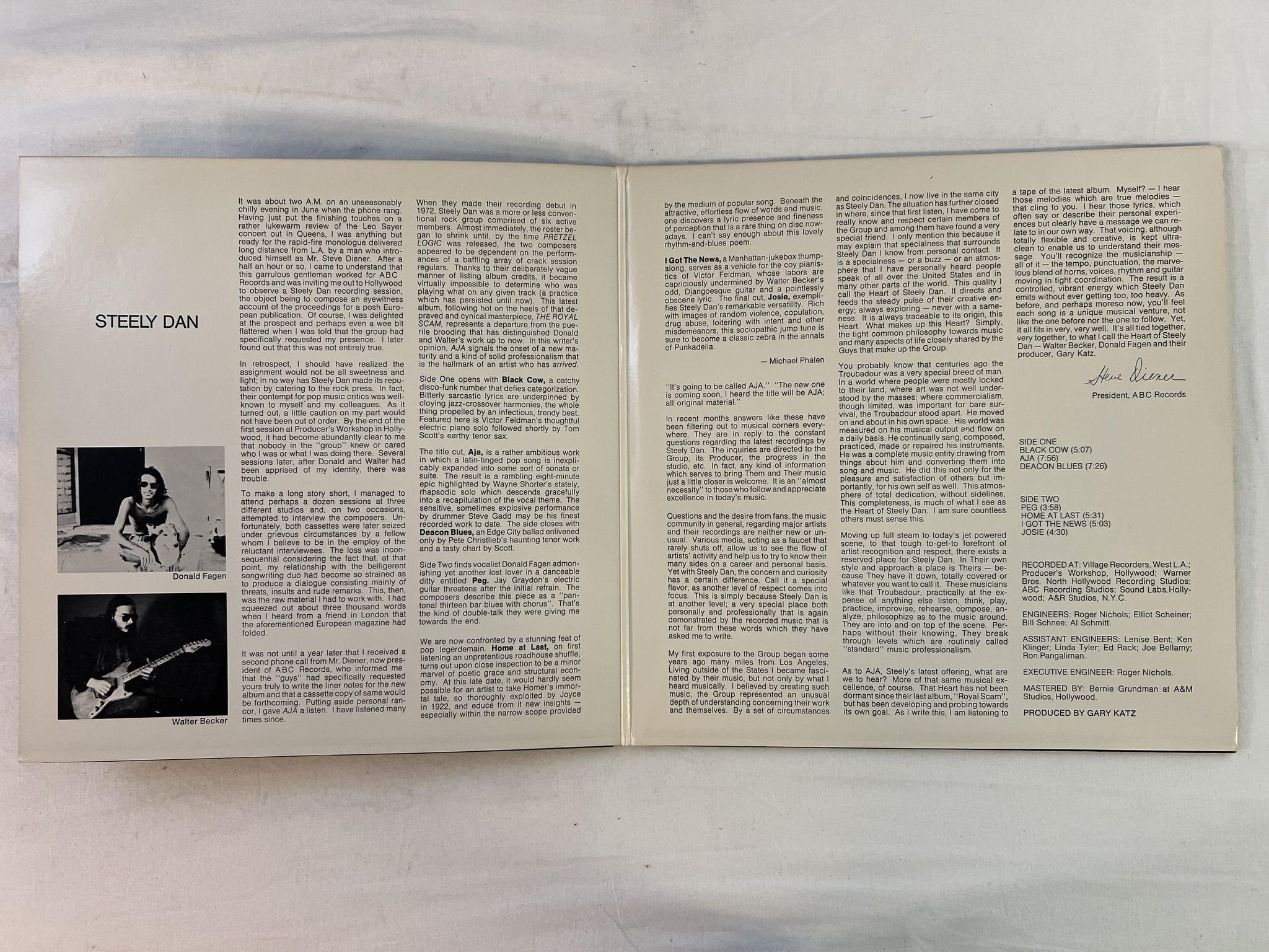Omslagsbild för skivan STEELY DAN aja LP -77 US ABC AA 1006 *** CLASSIC ***