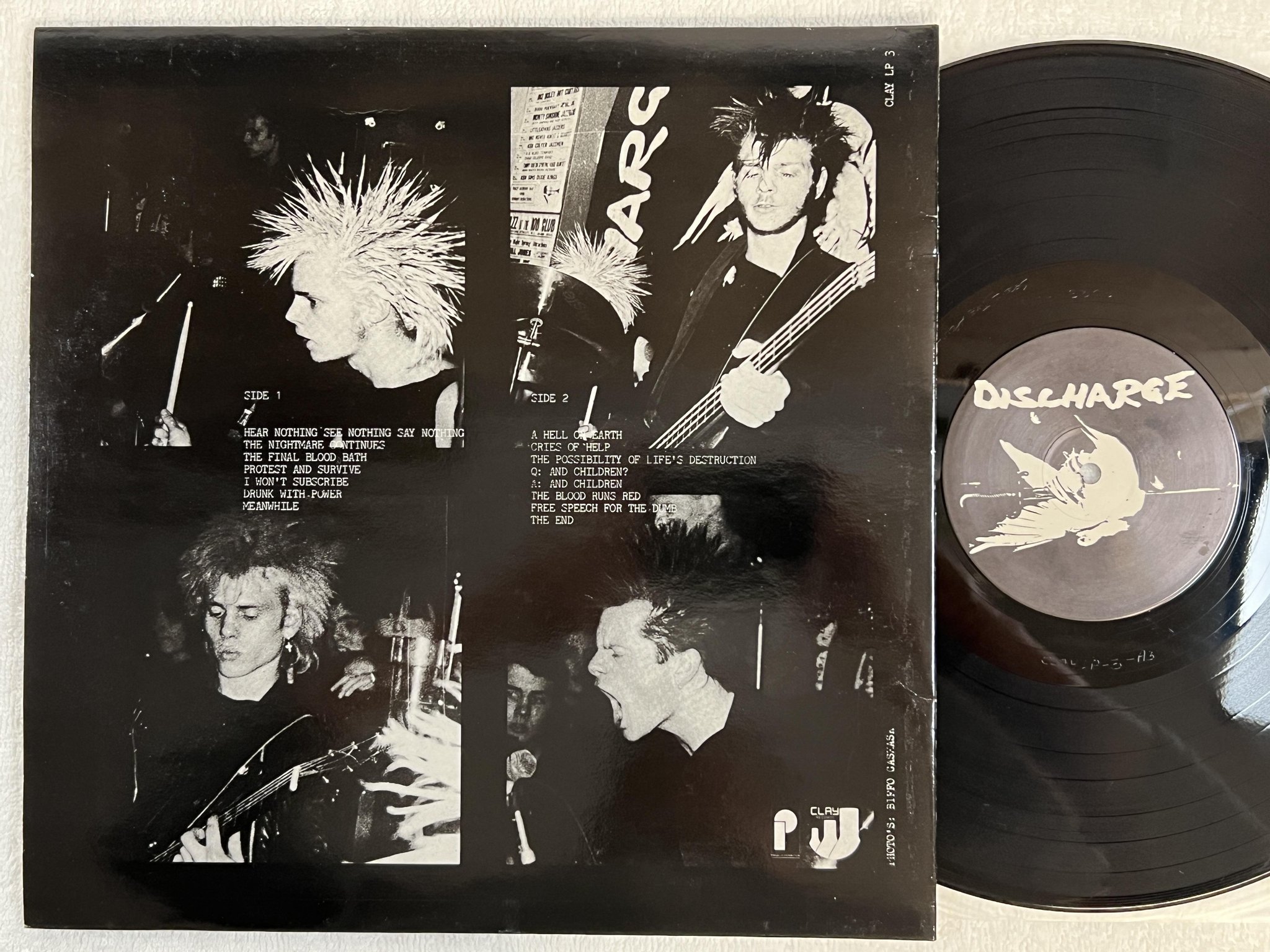 Omslagsbild för skivan DISCHARGE Hear Nothing See Nothing Say Nothing LP -82 UK CLAY LP 3 ** PUNK **