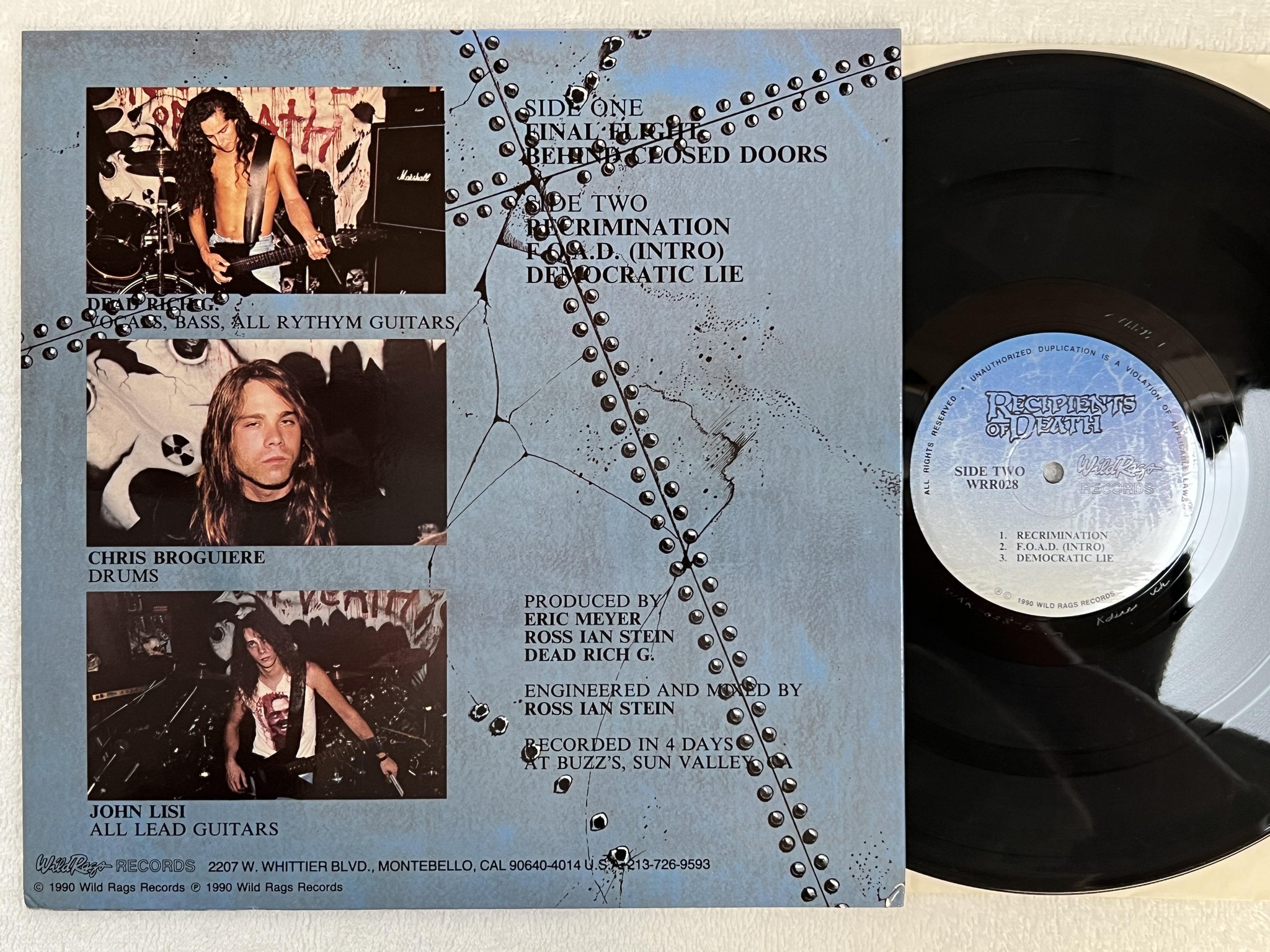 Omslagsbild för skivan RECIPIENTS OF DEATH Final Flight 12" mini-album WILD RAGS WRR028