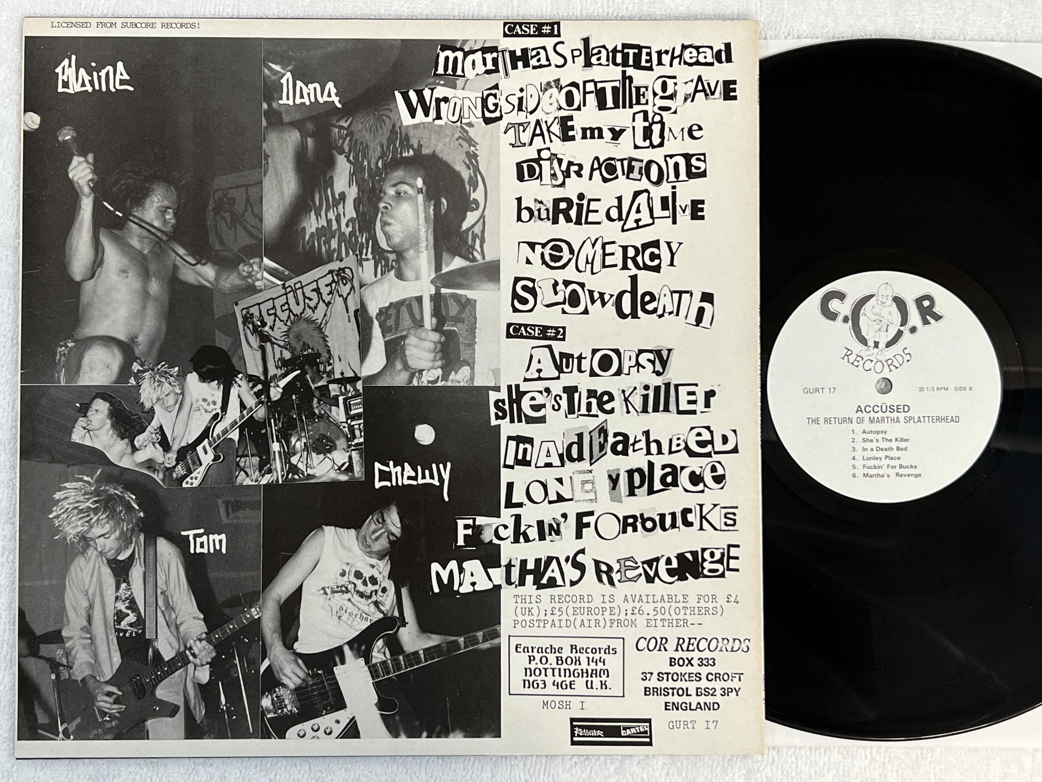 Omslagsbild för skivan ACCÜSED The Return Of... Martha Splatterhead LP -87 UK CURT 17 ** TRASH PUNK **