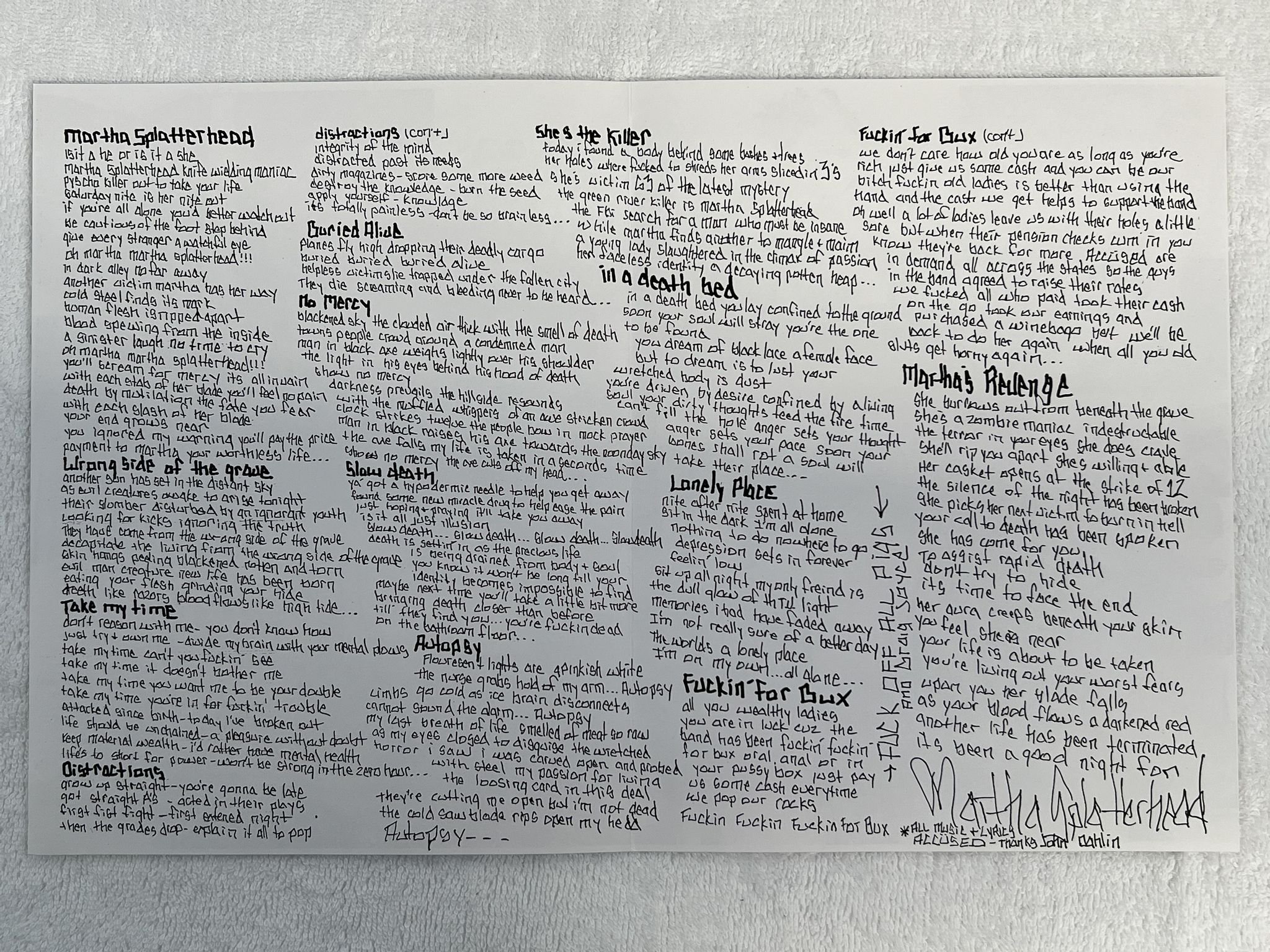 Omslagsbild för skivan ACCÜSED The Return Of... Martha Splatterhead LP -87 UK CURT 17 ** TRASH PUNK **