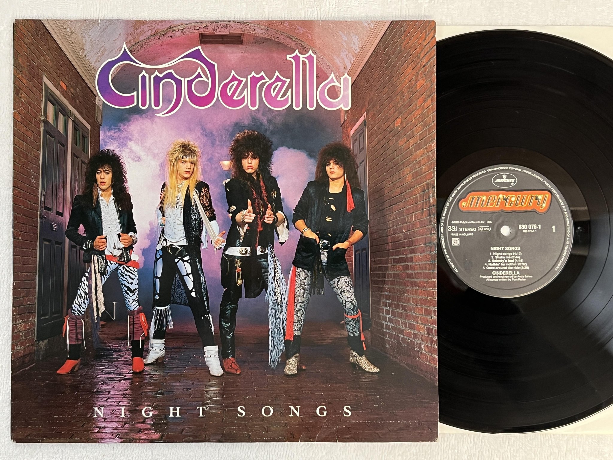 Omslagsbild för skivan CINDERELLA night songs LP -86 Hol MERCURY 830 076-1
