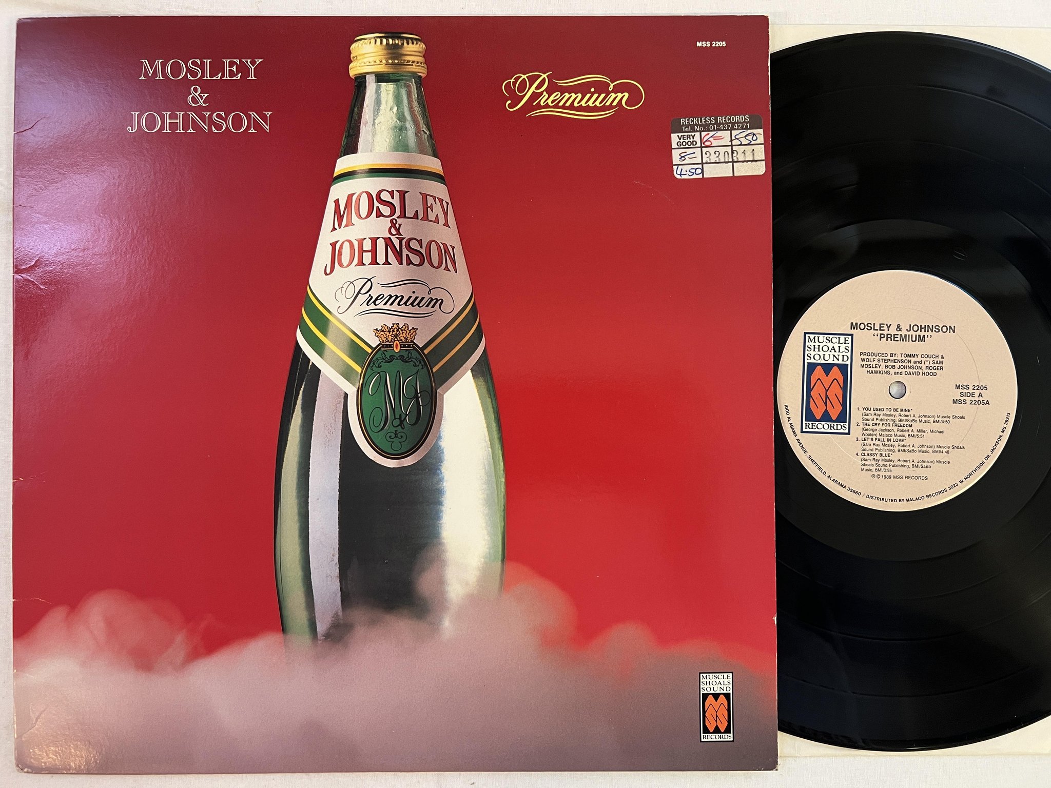 Omslagsbild för skivan MOSLEY & JOHNSON premium LP -89 US MUSCLE SHOALS SOUND MSS 2205