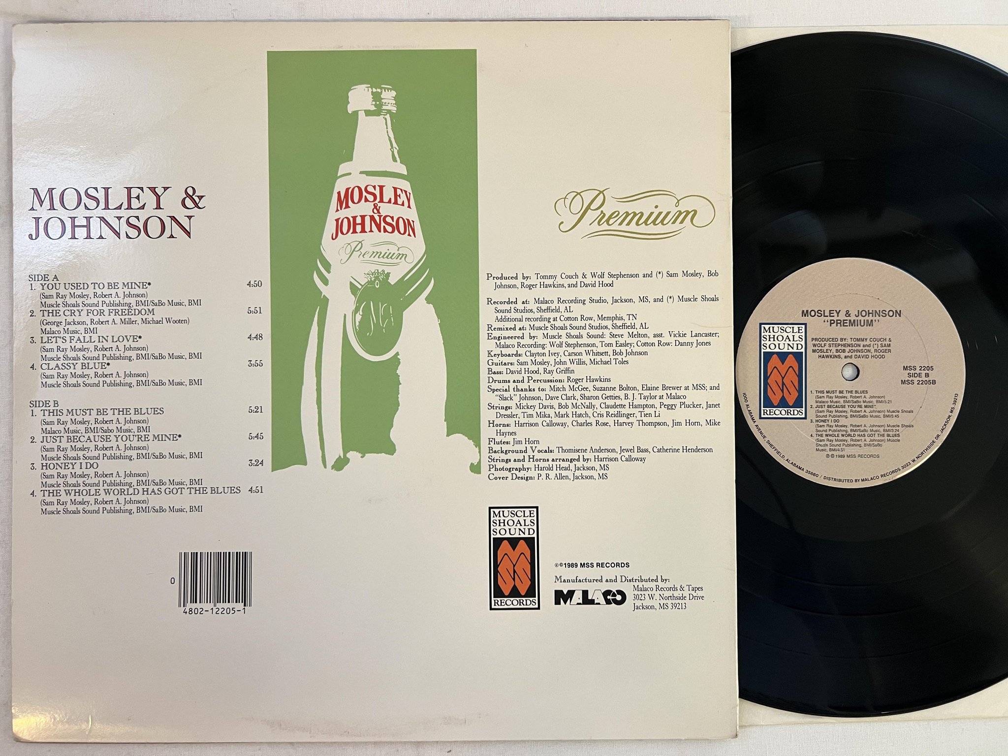 Omslagsbild för skivan MOSLEY & JOHNSON premium LP -89 US MUSCLE SHOALS SOUND MSS 2205