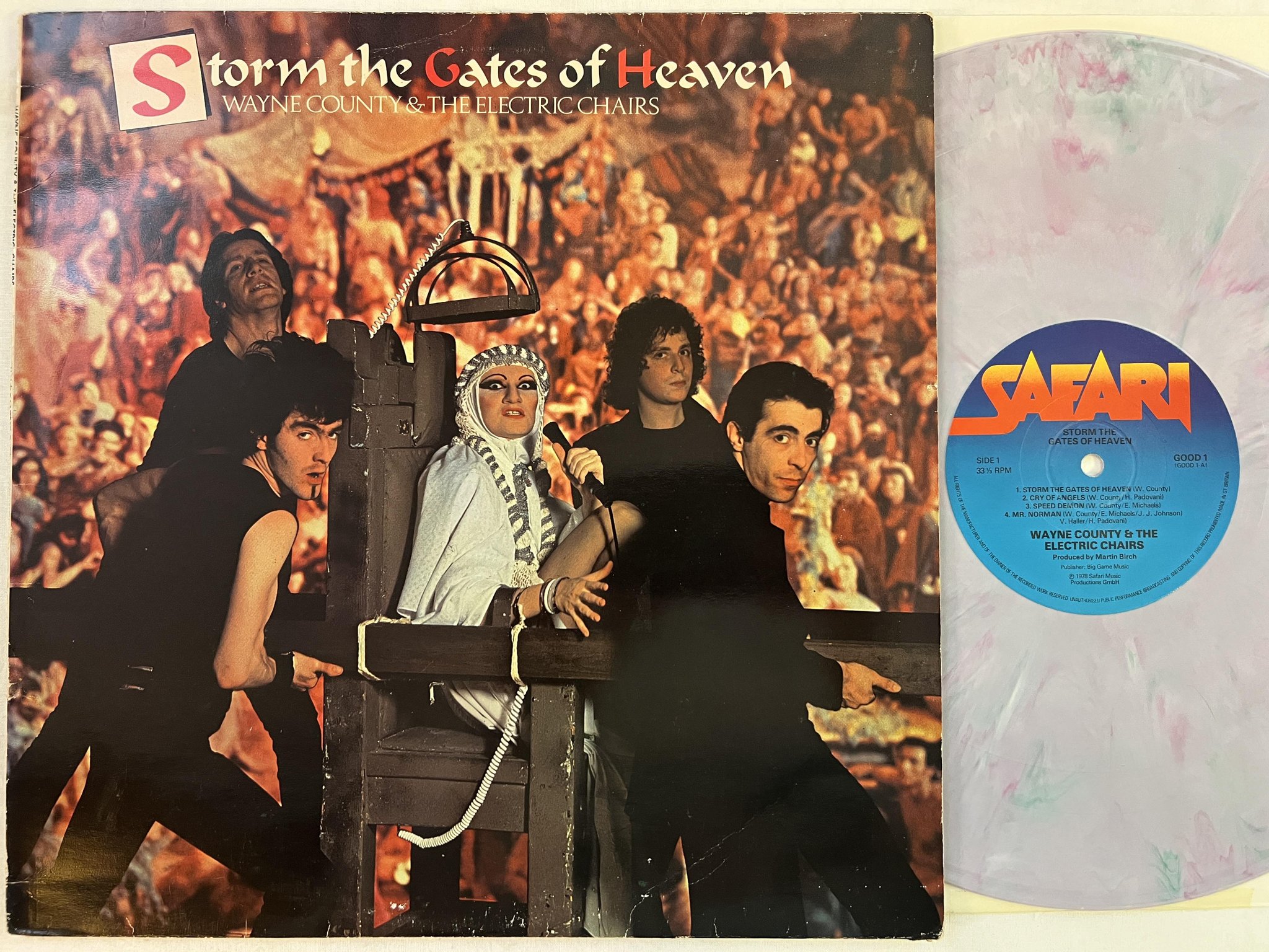 Omslagsbild för skivan WAYNE COUNTY & THE ELECTRIC CHAIRS Storm The Gates Of Heaven LP -78 UK SAFARI