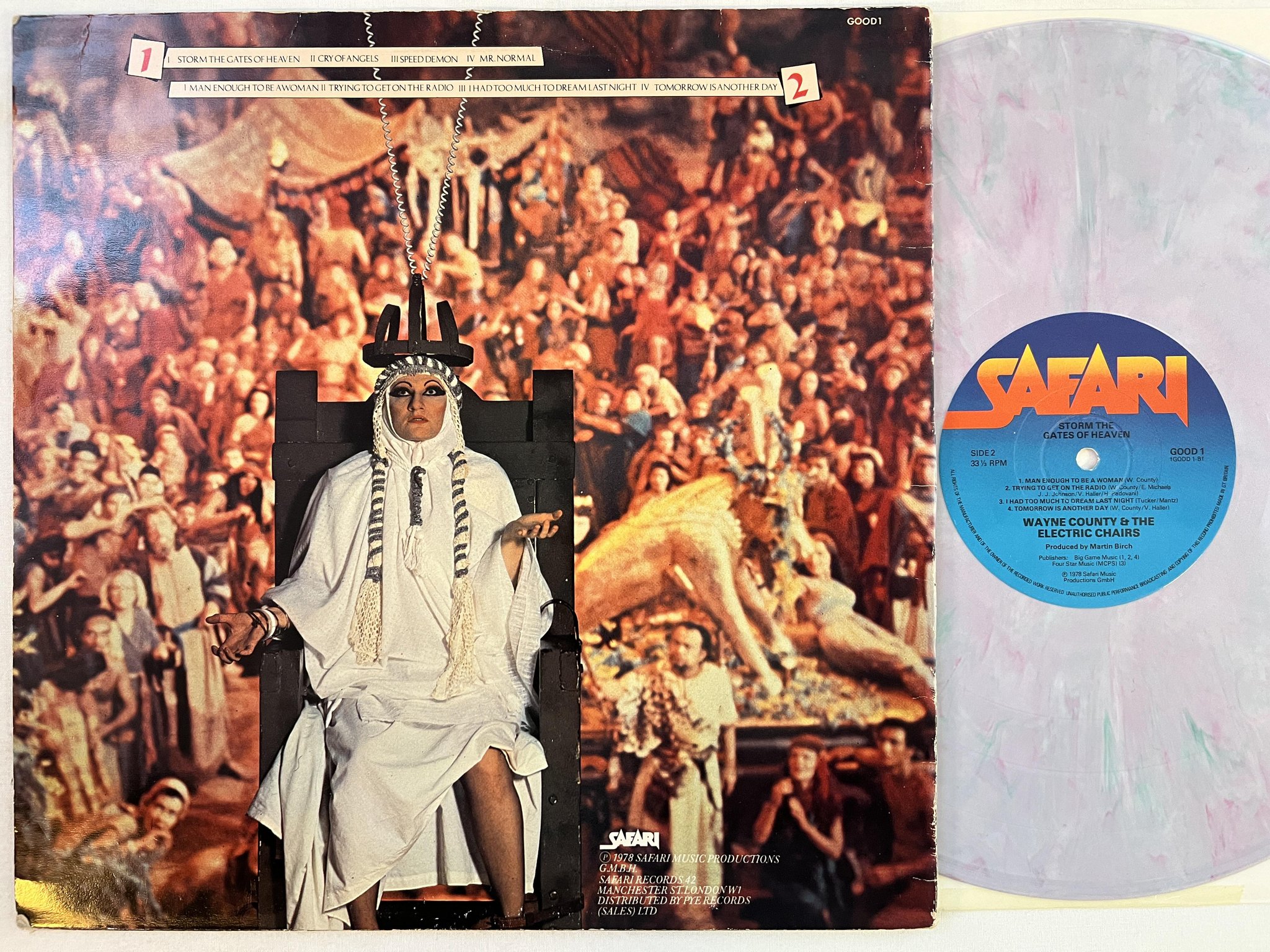 Omslagsbild för skivan WAYNE COUNTY & THE ELECTRIC CHAIRS Storm The Gates Of Heaven LP -78 UK SAFARI