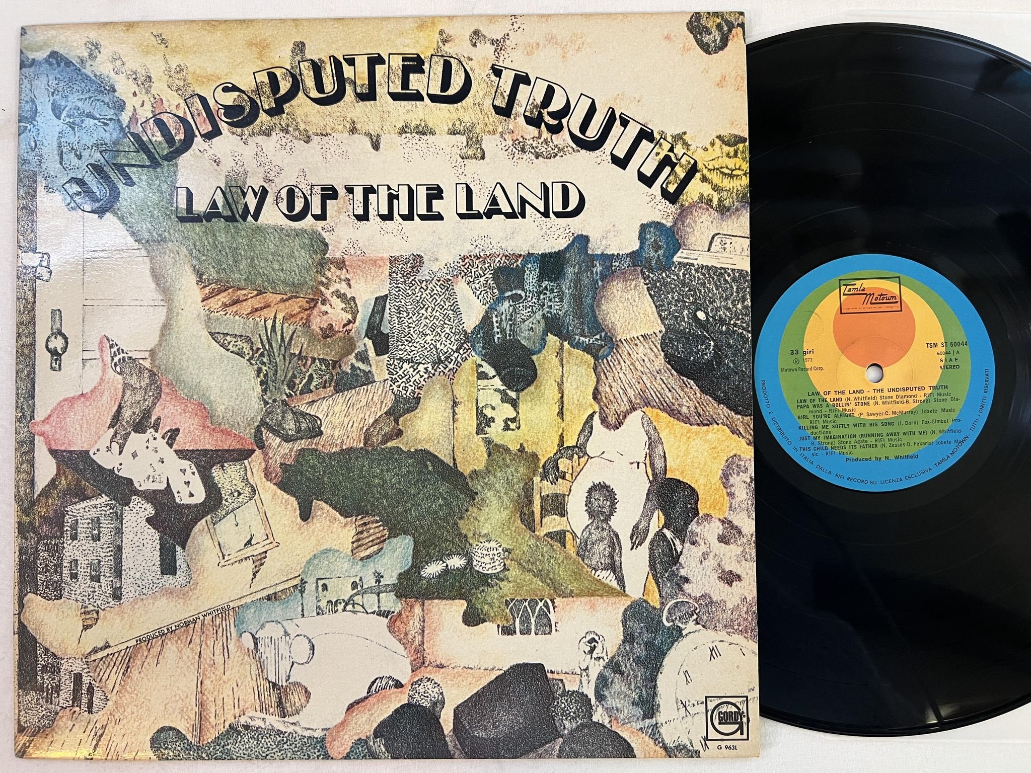 Omslagsbild för skivan UNDISPUTED TRUTH law of the land LP -73 Ita TAMLA MOTOWN TSM ST 60044