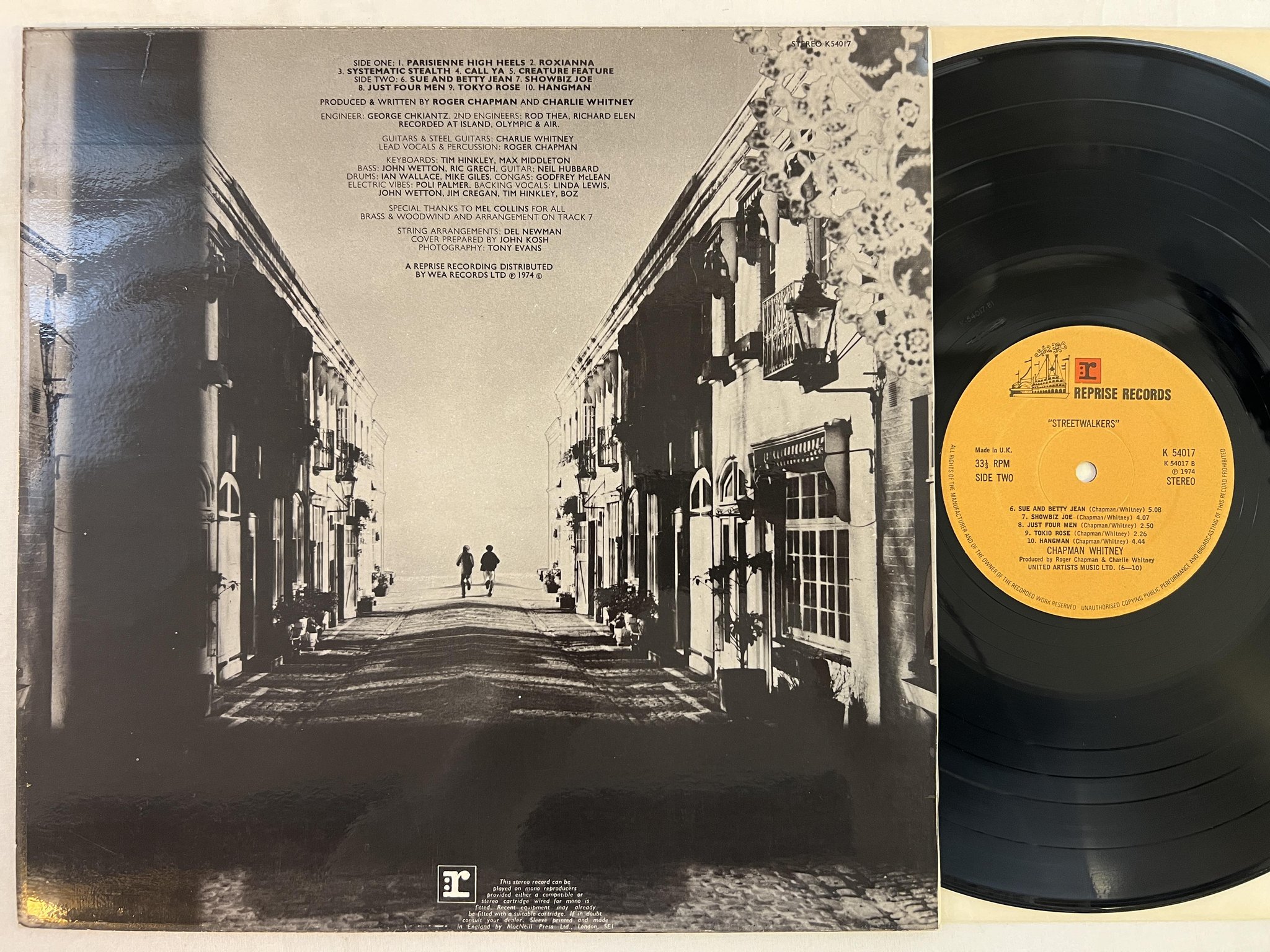 Omslagsbild för skivan CHAPMAN * WHITNEY streetwalkers LP -74 UK REPRISE K 54017 ** blues rock **