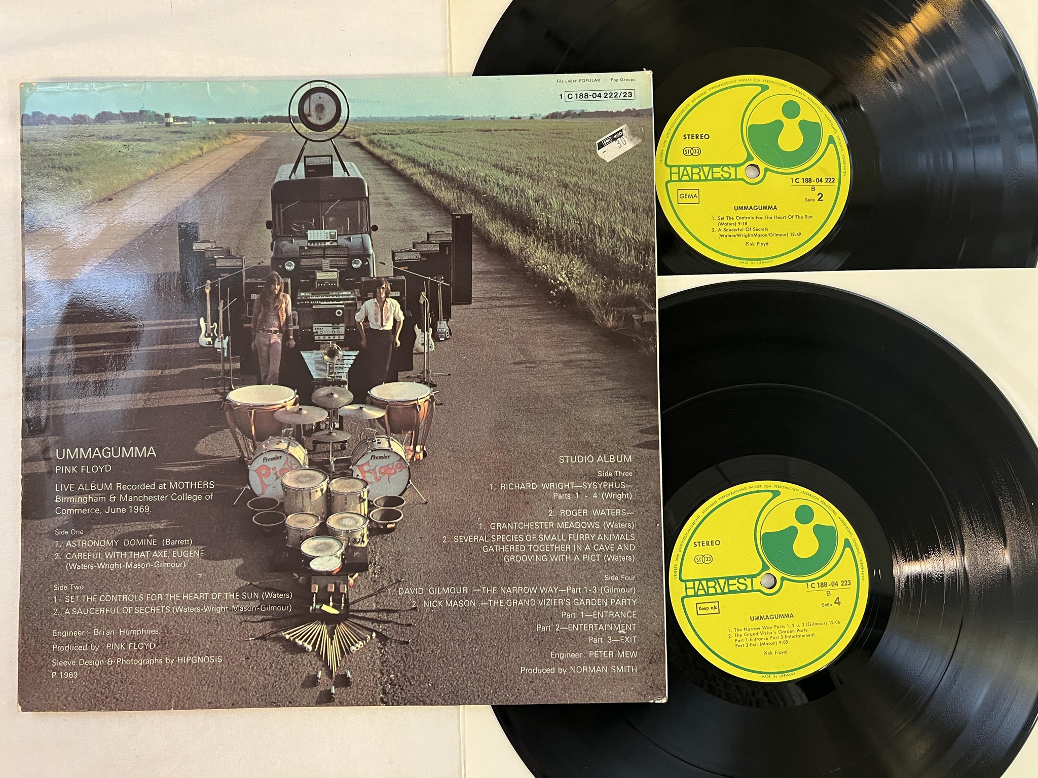 Omslagsbild för skivan PINK FLOYD ummagumma 2xLP Ger HARVEST 1C 188-04222