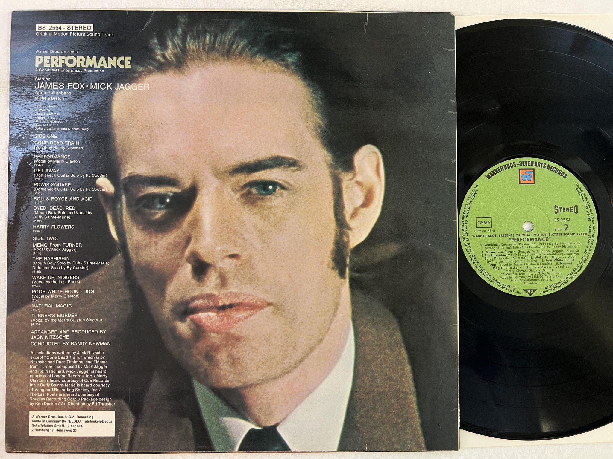 Omslagsbild för skivan V/A Performance: Original Motion Picture Sound Track LP -70 Ger WARNER BS 2554