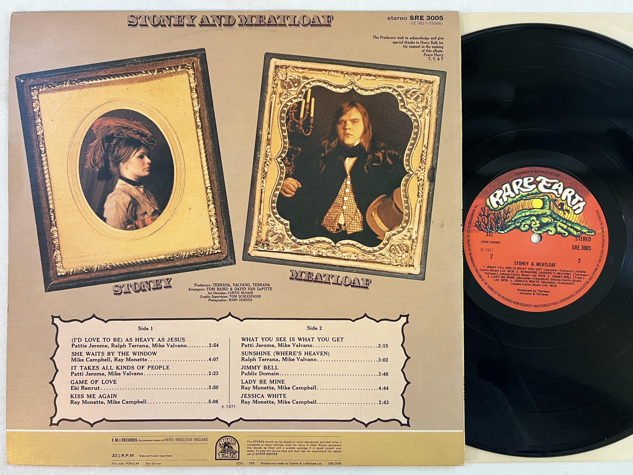 Omslagsbild för skivan STONEY & MEATLOAF s/t LP -71 UK RARE EARTH SRE 3005