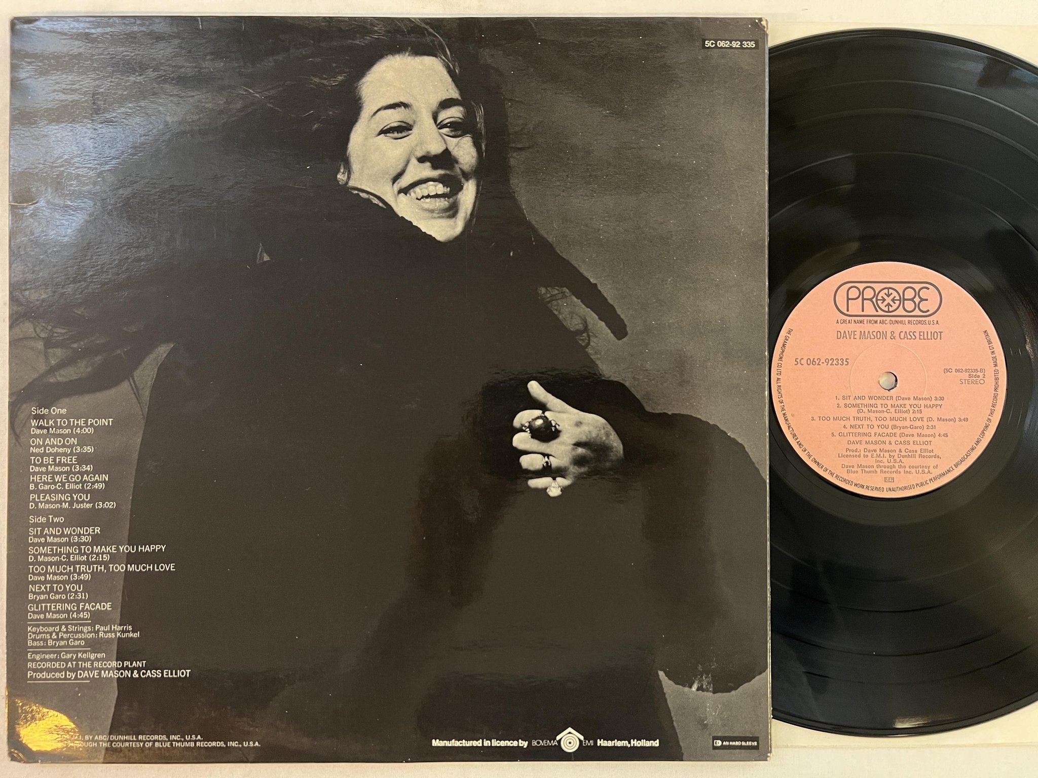 Omslagsbild för skivan DAVE MASON & CASS ELLIOT s/t LP -71 UK PROBE 5C 062-92335