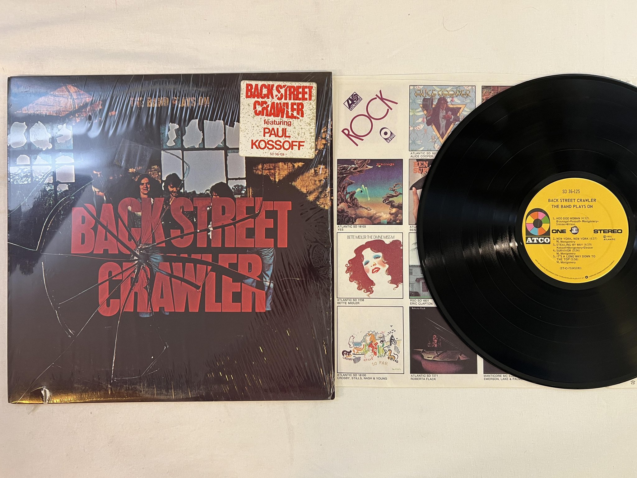 Omslagsbild för skivan BACK STREET CRAWLER the band plays on LP -75 US ATCO SD 36-125