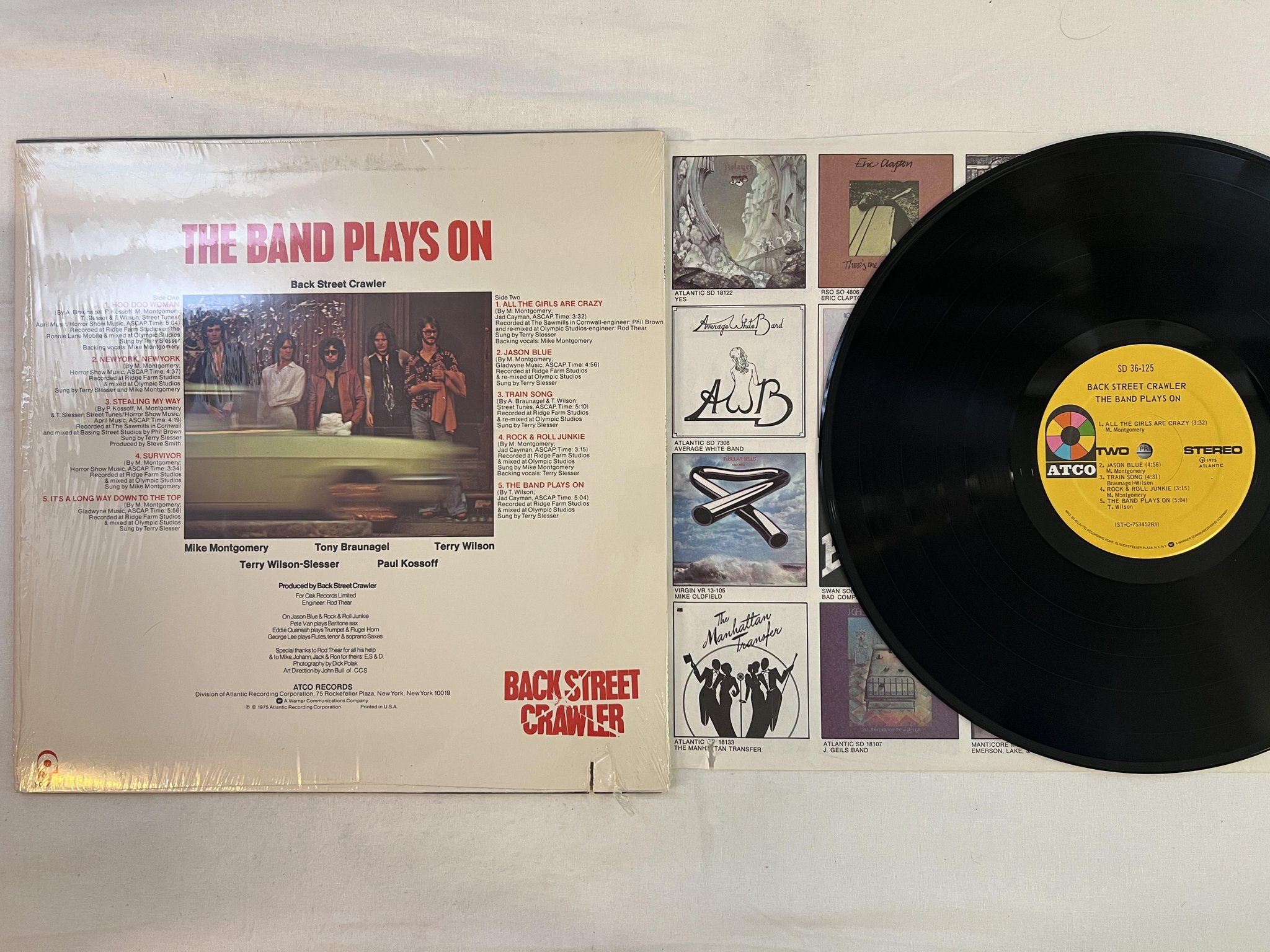 Omslagsbild för skivan BACK STREET CRAWLER the band plays on LP -75 US ATCO SD 36-125