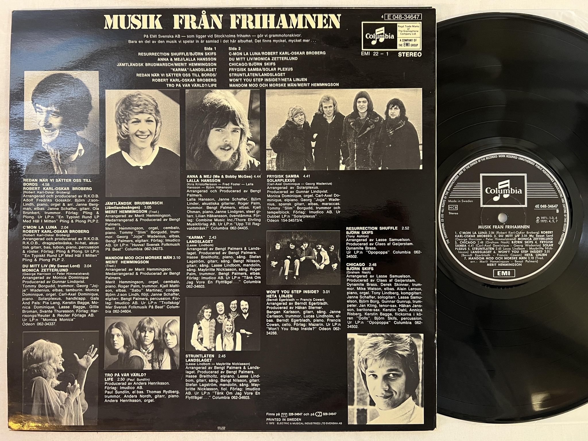 Omslagsbild för skivan V/A musik från Frihamnen LP -72 Swe COLUMBIA 4E 048-34647
