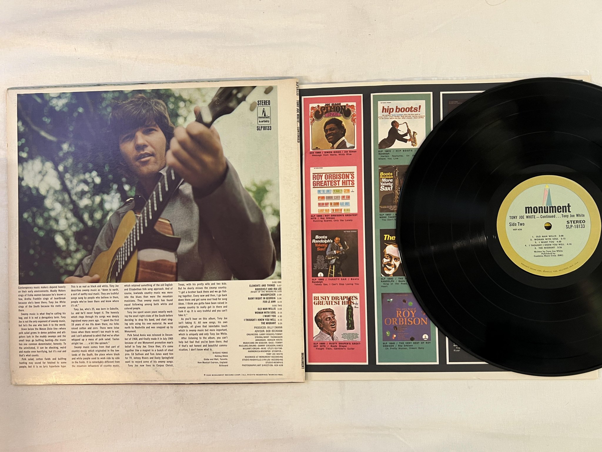 Omslagsbild för skivan TONY JOE WHITE continued LP -69 US MONUMENT SLP18133