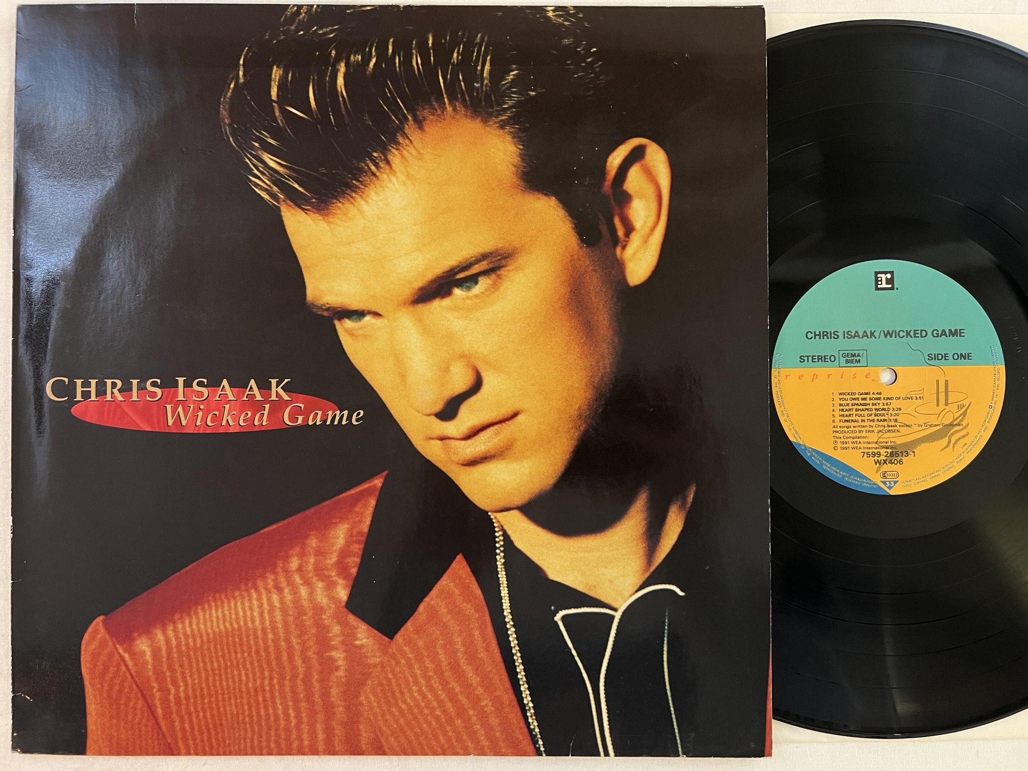 Omslagsbild för skivan CHRIS ISAAK wicked game LP -91 REPRISE 7599-26513-1