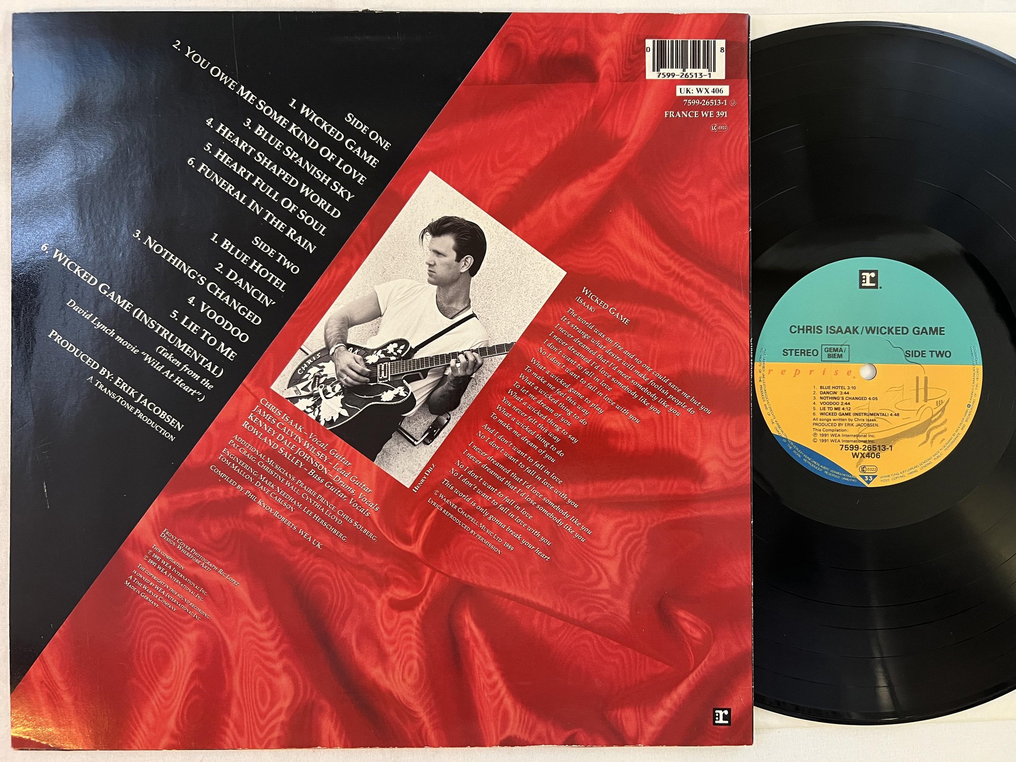 Omslagsbild för skivan CHRIS ISAAK wicked game LP -91 REPRISE 7599-26513-1