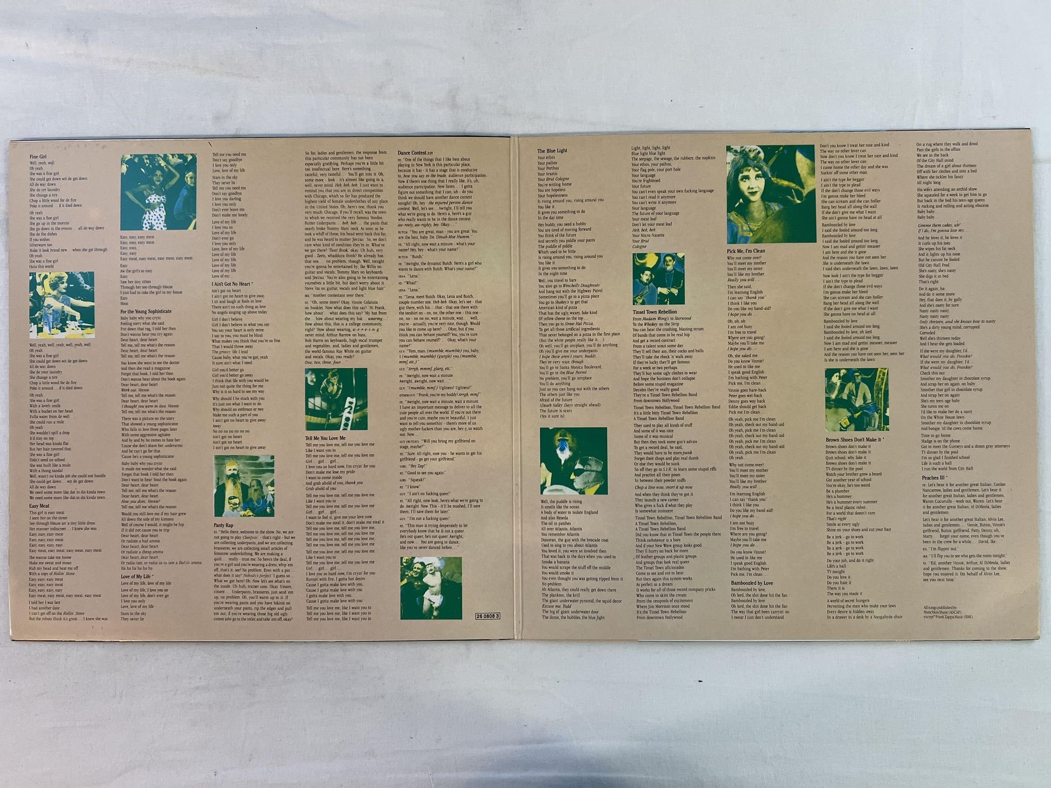 Omslagsbild för skivan FRANK ZAPPA tinsel town rebellion LP -81 Ger EMI 1C 164-2608091