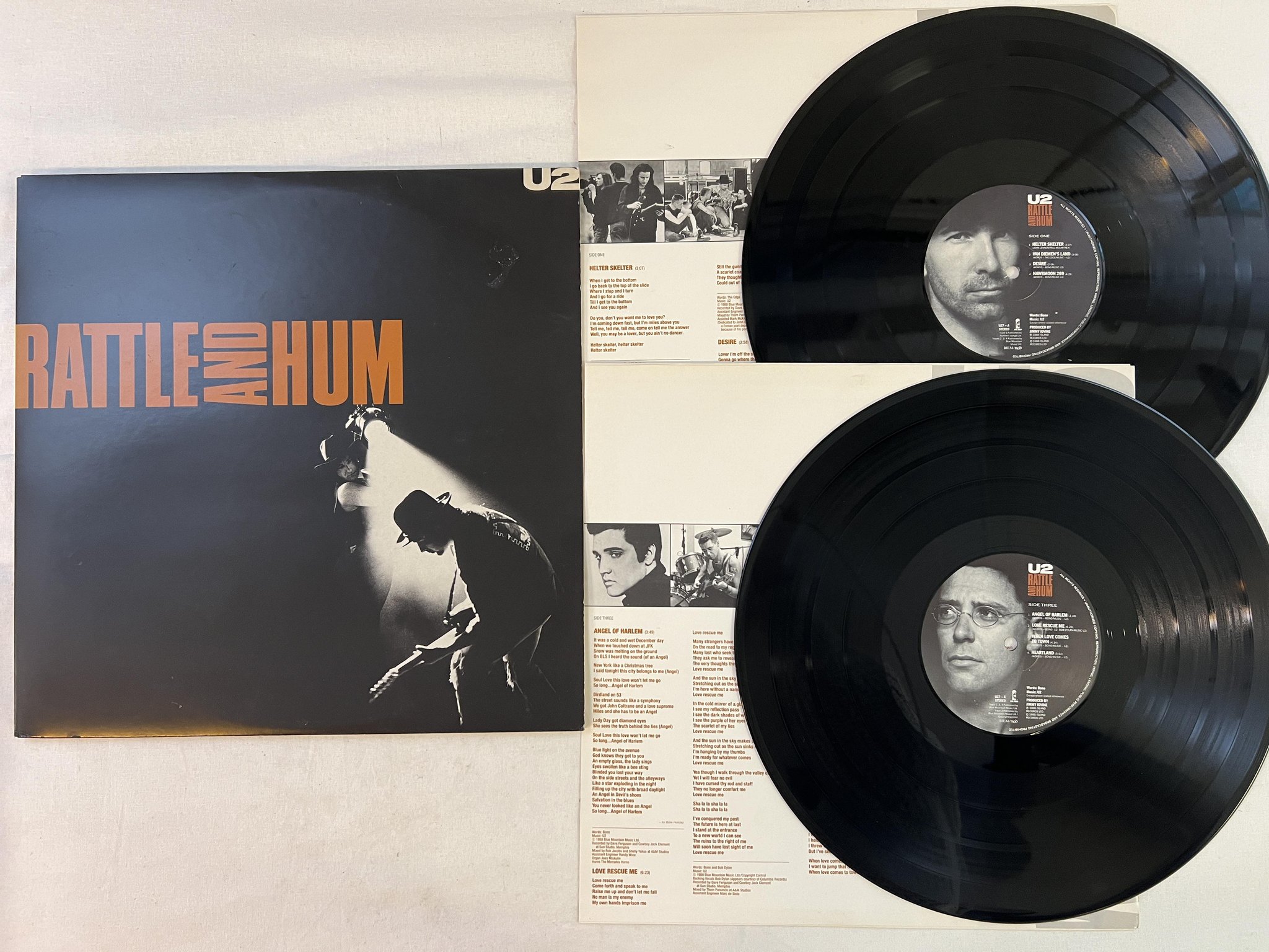 Omslagsbild för skivan U2 rattle and hum 2xLP -88 ncb ISLAND U27