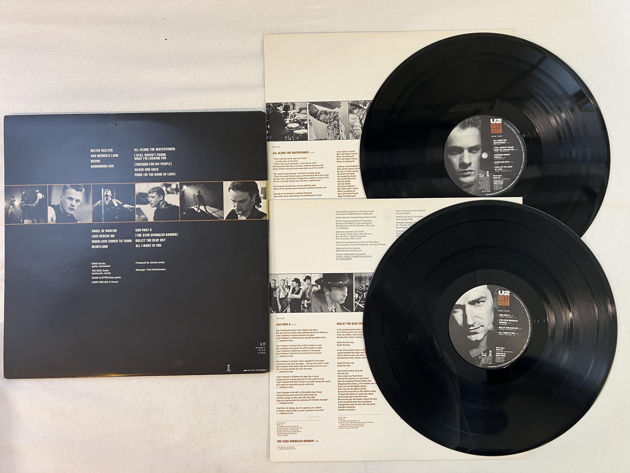 Omslagsbild för skivan U2 rattle and hum 2xLP -88 ncb ISLAND U27